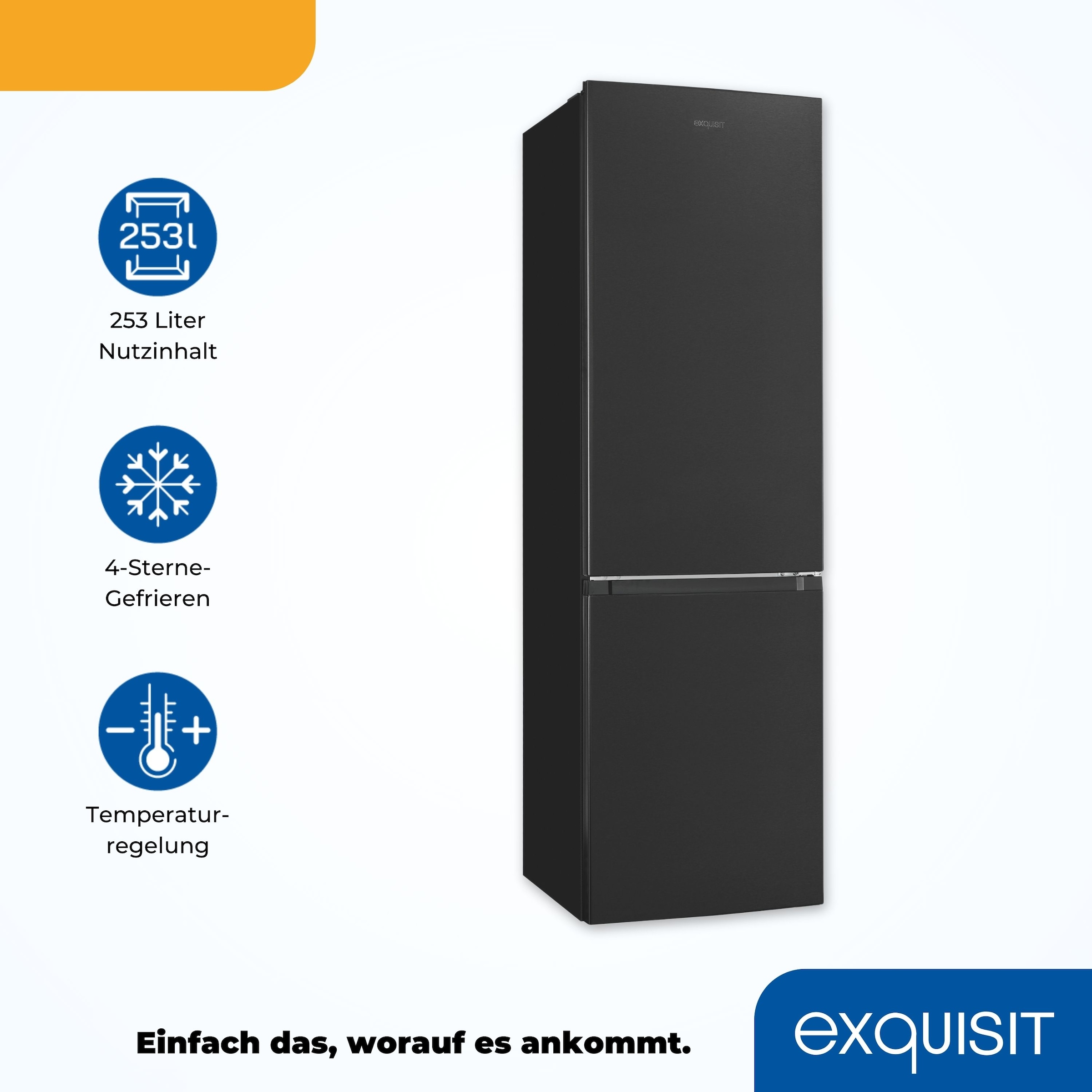 exquisit Kühl-/Gefrierkombination »KGC265-70-NF-040C« 180,5 cm hoch 54,5 cm breit Energieeffizienzklasse C, 253 Liter Nutzinhalt, Total NoFrost