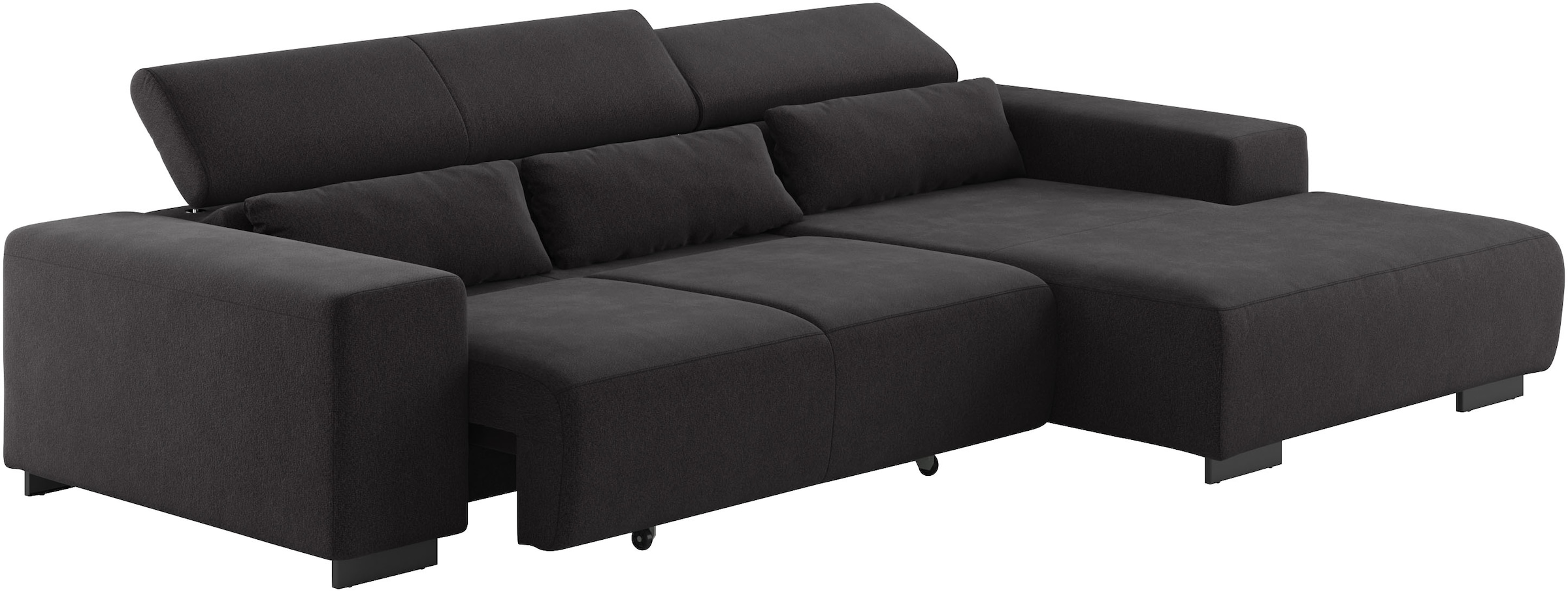 COTTA Ecksofa »Side L-Form, mit Kopfteilverstellung und Zierkissen«, optional motorische Sitztiefenverstellung
