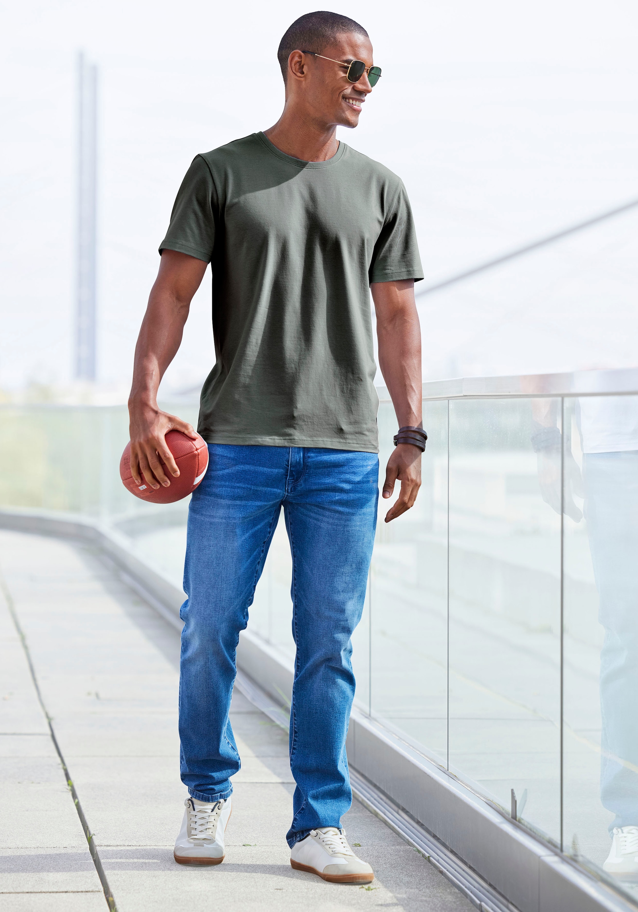 AUTHENTIC LE JOGGER T-Shirt, (Packung, 2), Freizeitshirt aus 100% Baumwolle