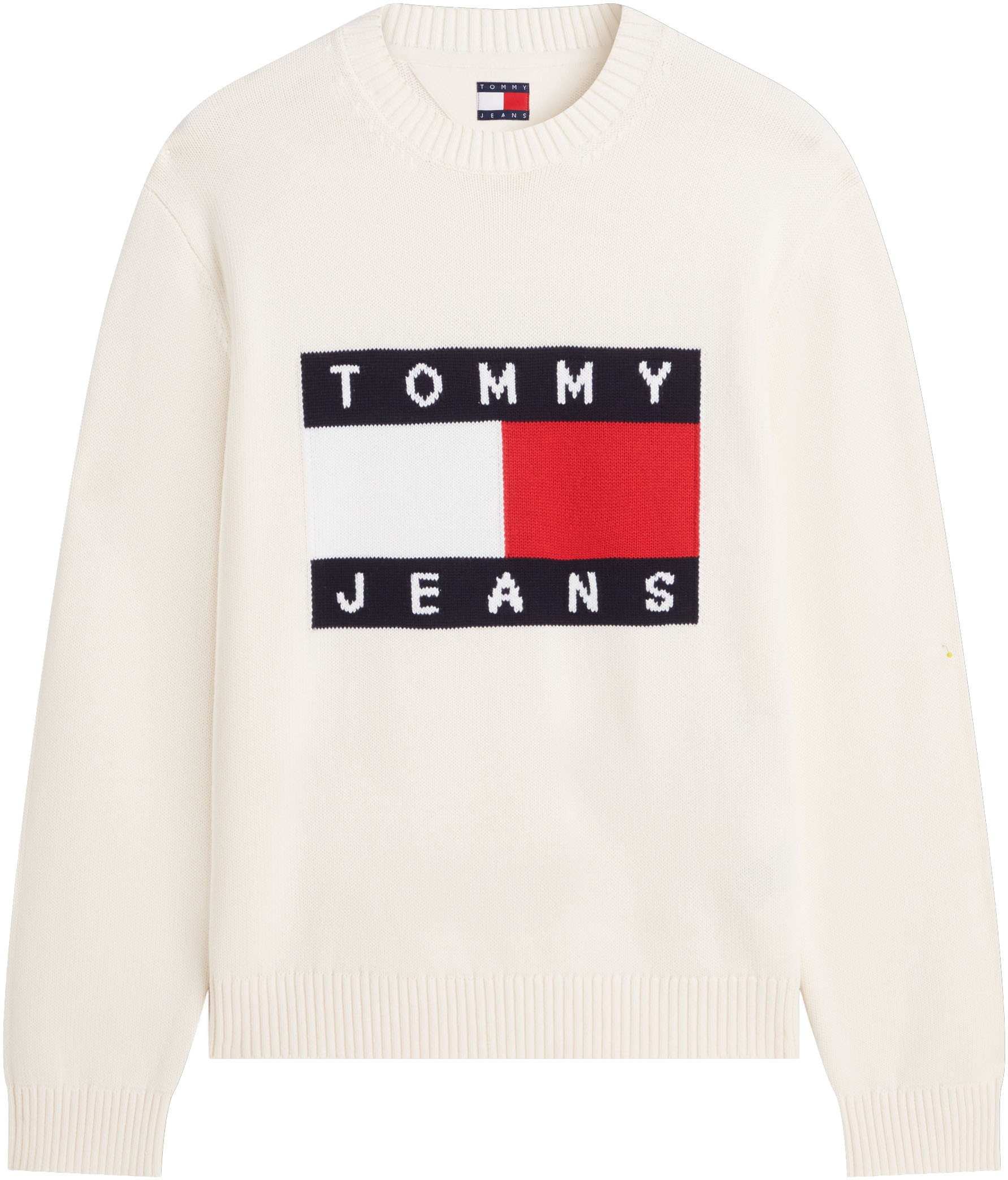 Tommy Jeans Strickpullover »REGULAR FLAG SWEATER« Regular fit mit Rundhalsausschnitt