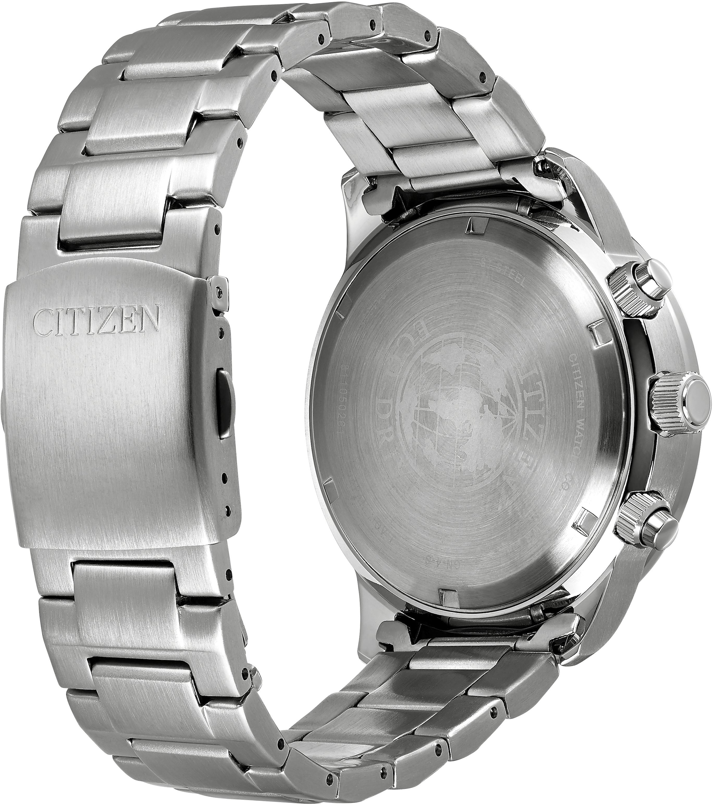 Citizen Chronograph, Armbanduhr, Herrenuhr, Solar, Stoppfunktion, Edelstahlarmband