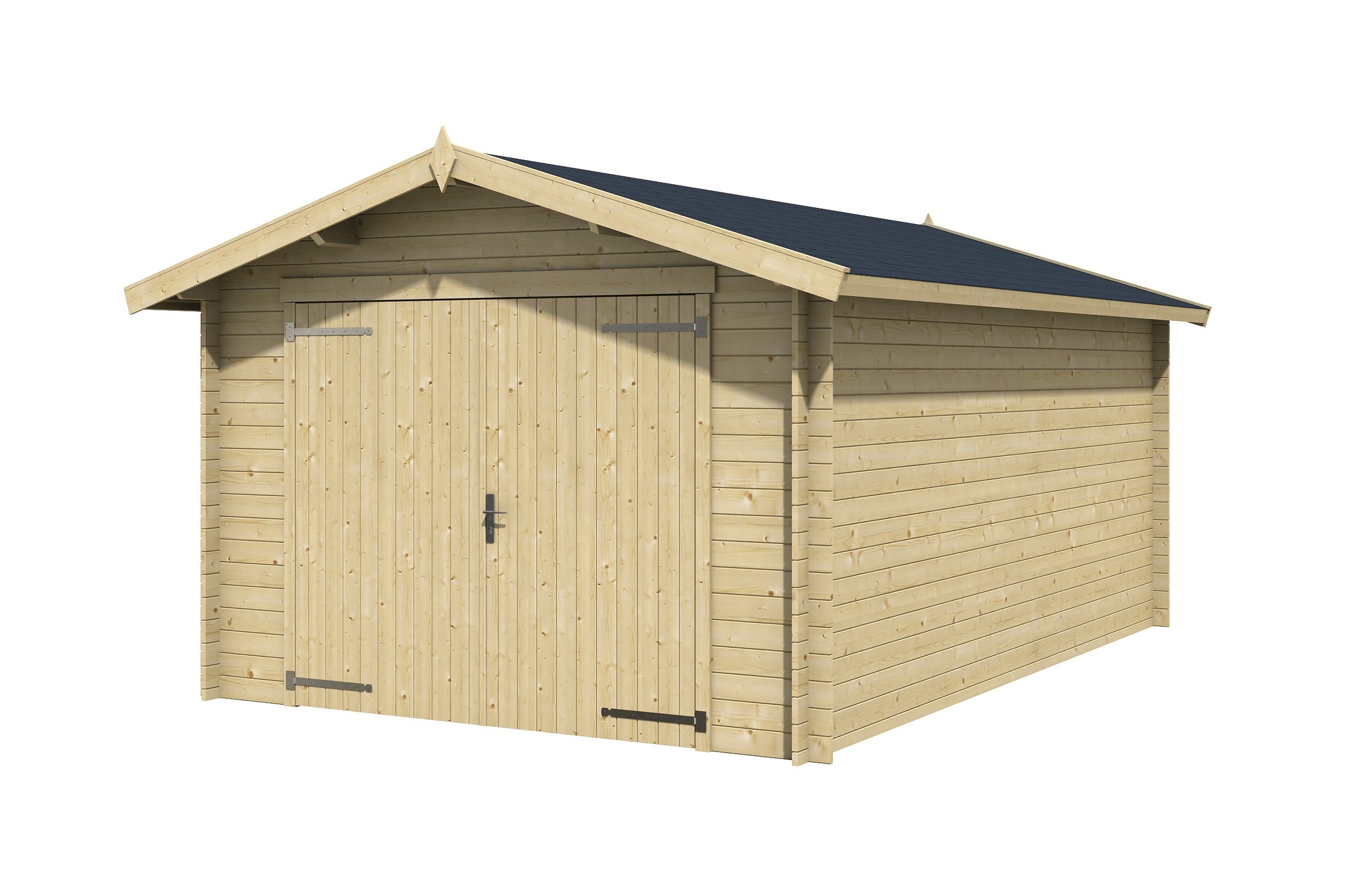 Nordic Holz Einzelcarport »MAURITIUS 34« Massivholz 229 cm Natur breites Vollholz-Garagentor