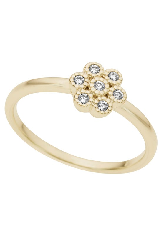 Diamantring »Schmuck Geschenk Gold 333 Damenring Goldring Diamant Blume«, mit Brillanten