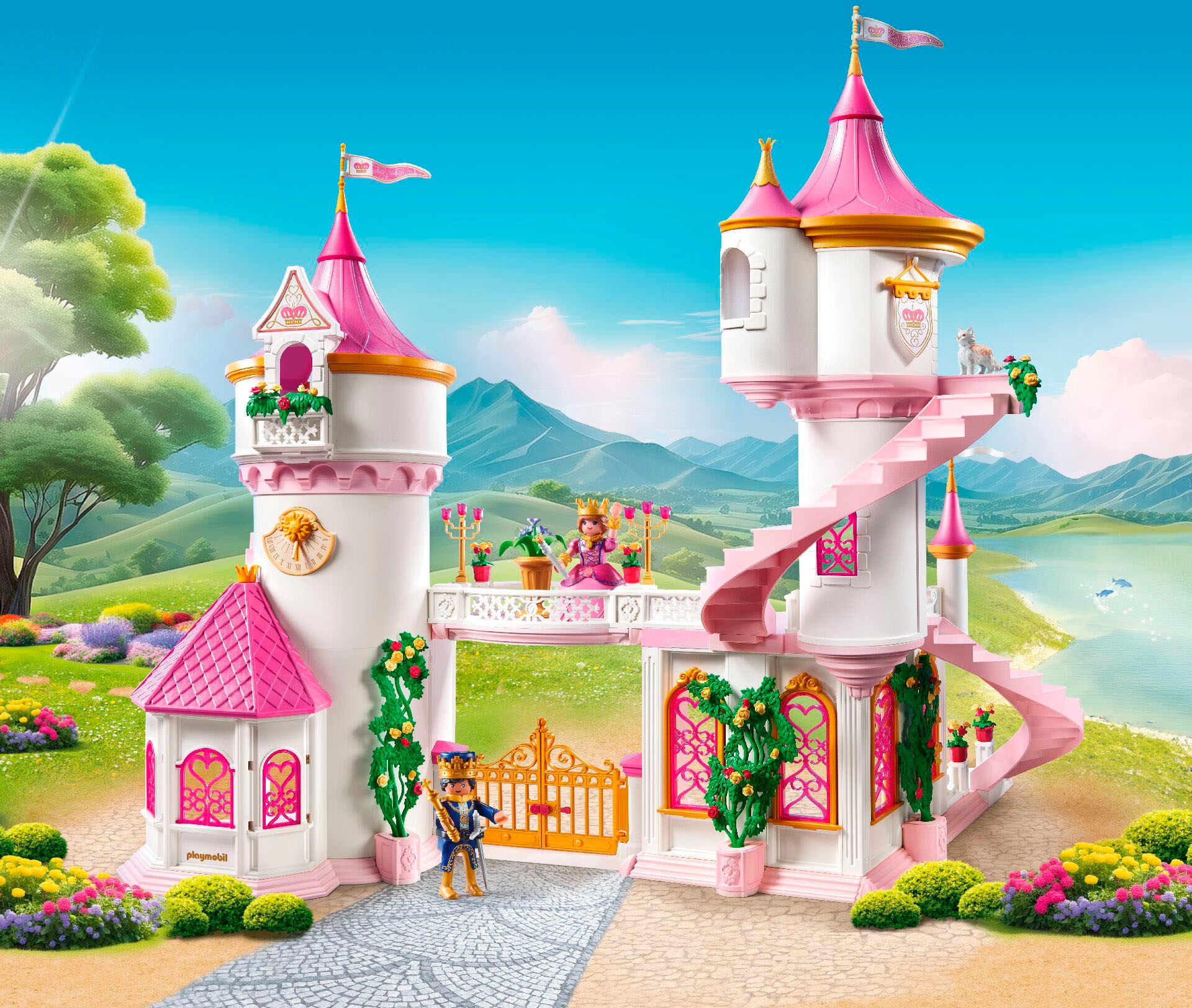 Playmobil® Konstruktions-Spielset »Prinzessinnenschloss mit Königspaar (71845), Playmobil Princess Magic«, (422 St.), Made in Germany