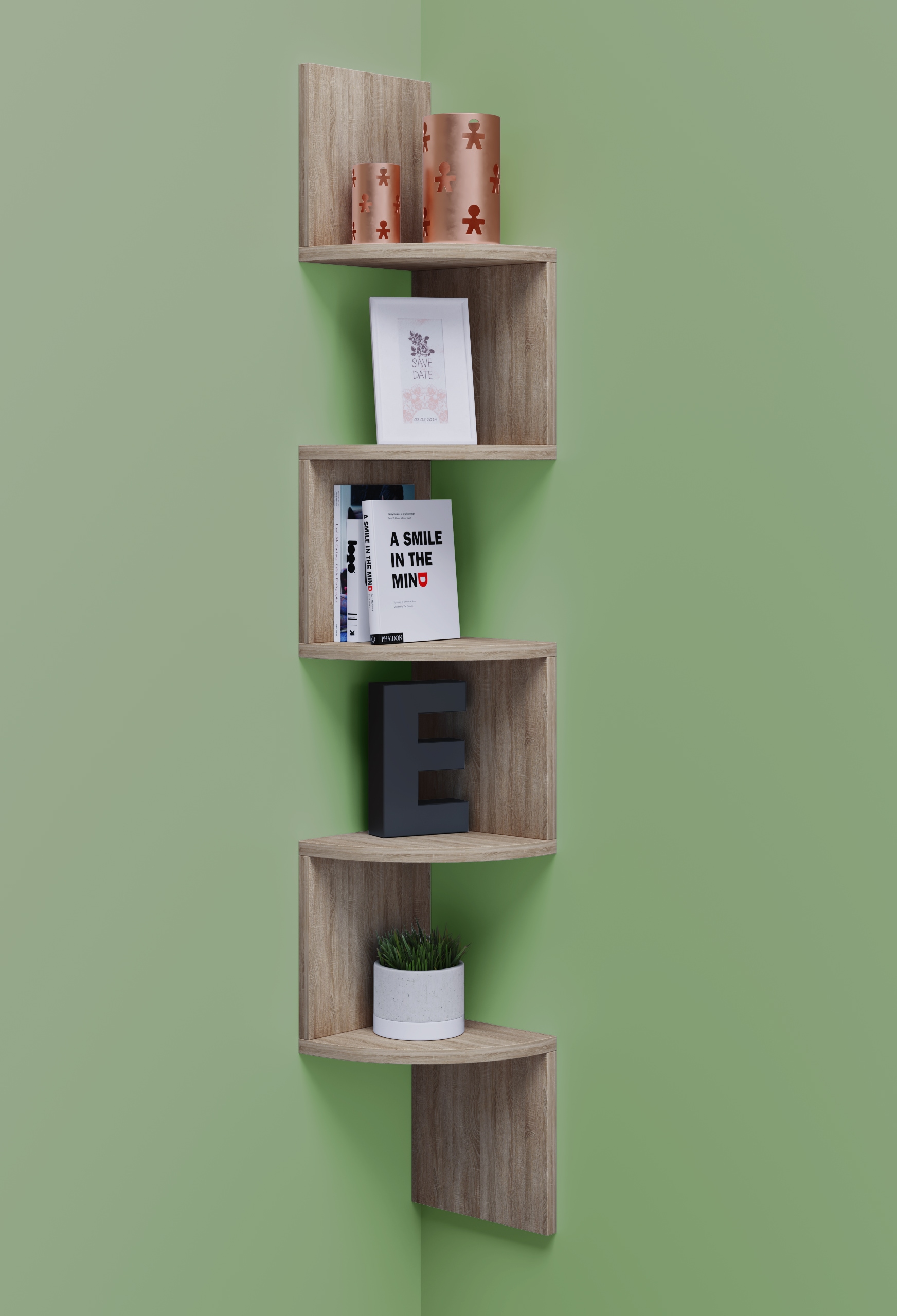 VCM Wandregal »Holz Wandregal Aufbewahrung Deko Eckregal Mintis«