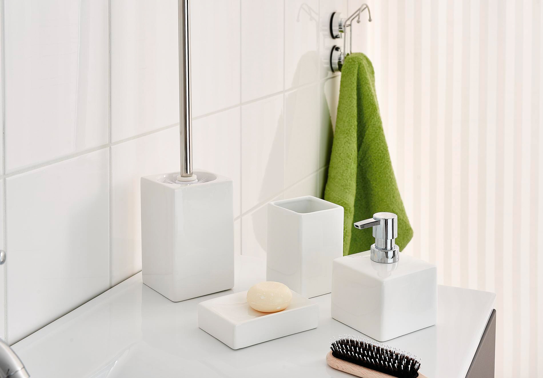 Ridder WC-Garnitur »Cube«, aus Keramik-Polypropylen, rostfrei