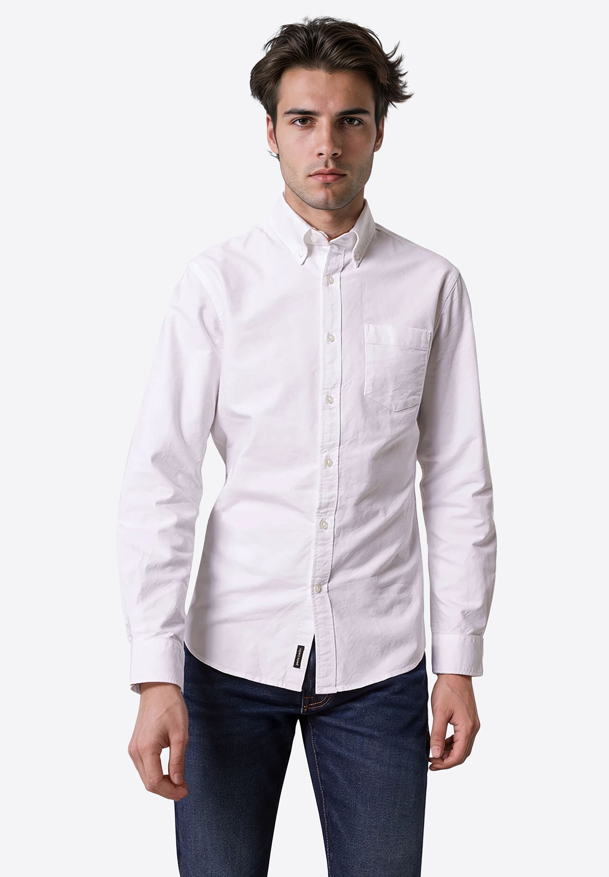 Pierre Cardin Langarmhemd »Pierre Cardin Hemd« mit Button-Down-Kragen