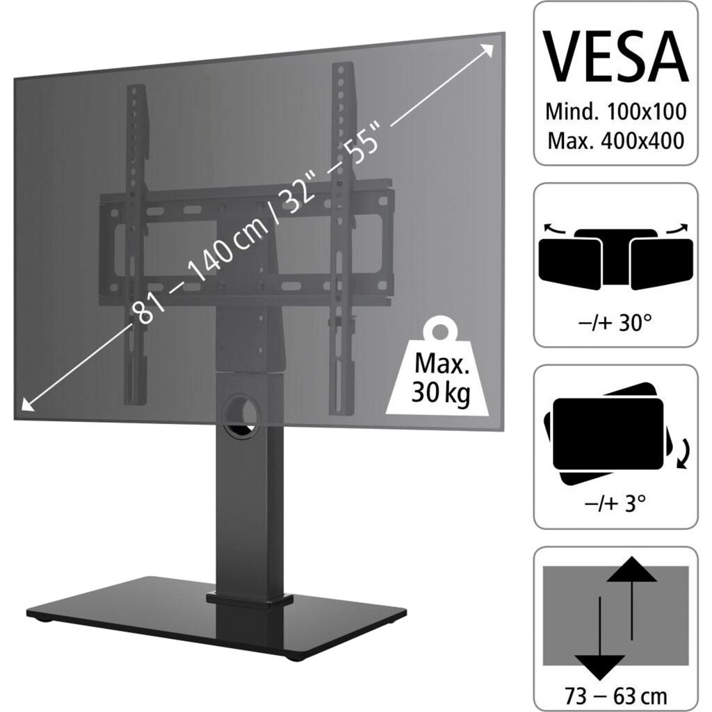 Hama TV-Standfuß »TV-Standfuß, FULLMOTION, 140 cm (55"), Schwarz TV Halter«, bis 140 cm Zoll