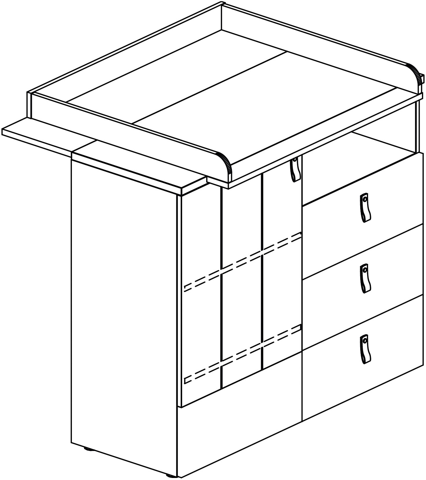 arthur berndt Babyzimmer-Komplettset »Babyzimmer-Set »Roofy« 3-teilig mit 2-türigem Kleiderschrank«, (Set, 3 tlg., Babymöbel-Set »Roofy« Kleiderschrank,Kinderbett+Wickelkommode)