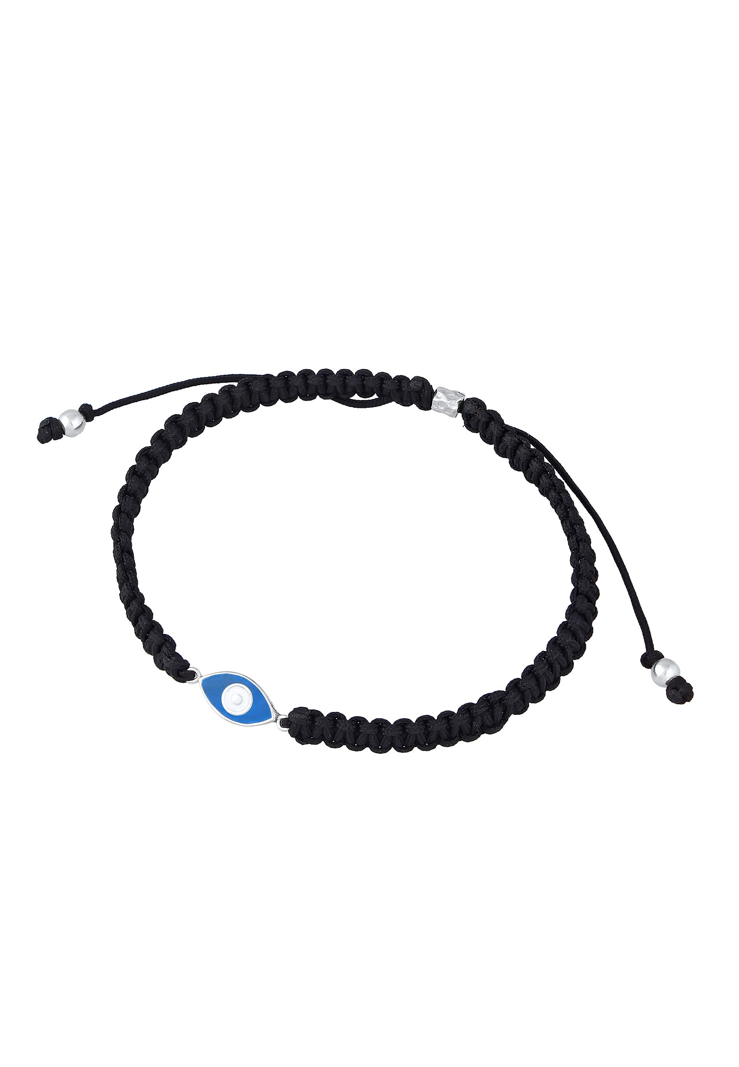 Kuzzoi Armkette »Armband Evil Eye Symbol Nylon Schwarz 925 Silber«