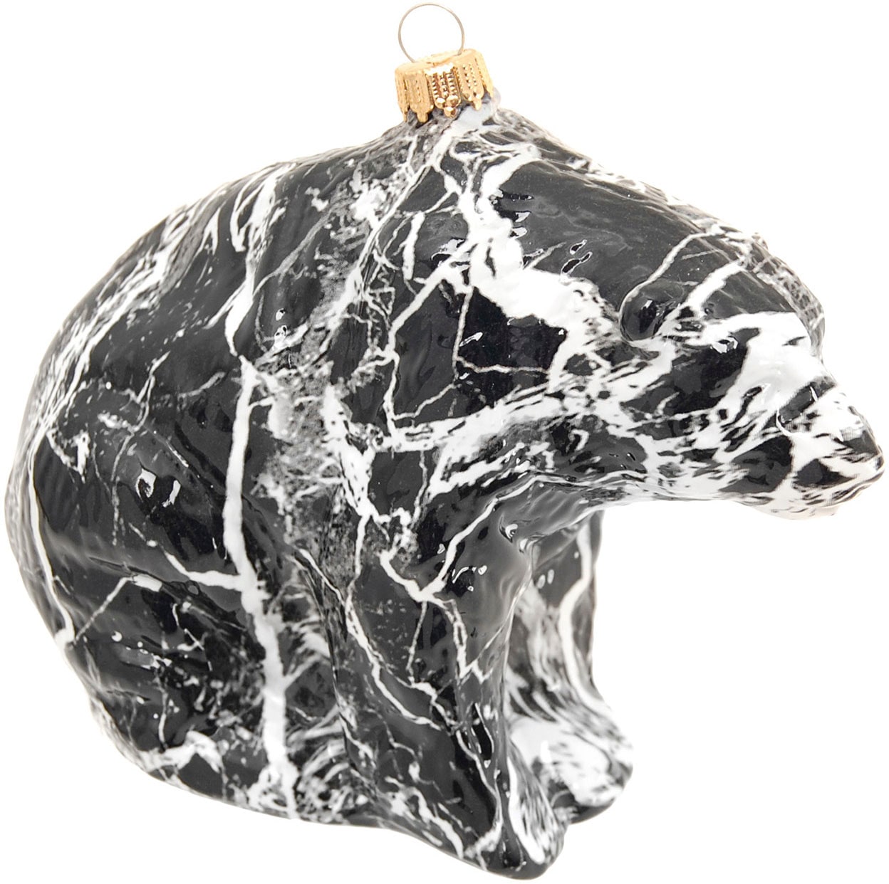 Christbaumschmuck »Glasornament "Eisbär in Marmoroptik", Höhe ca. 10 cm«, (1 tlg.),...