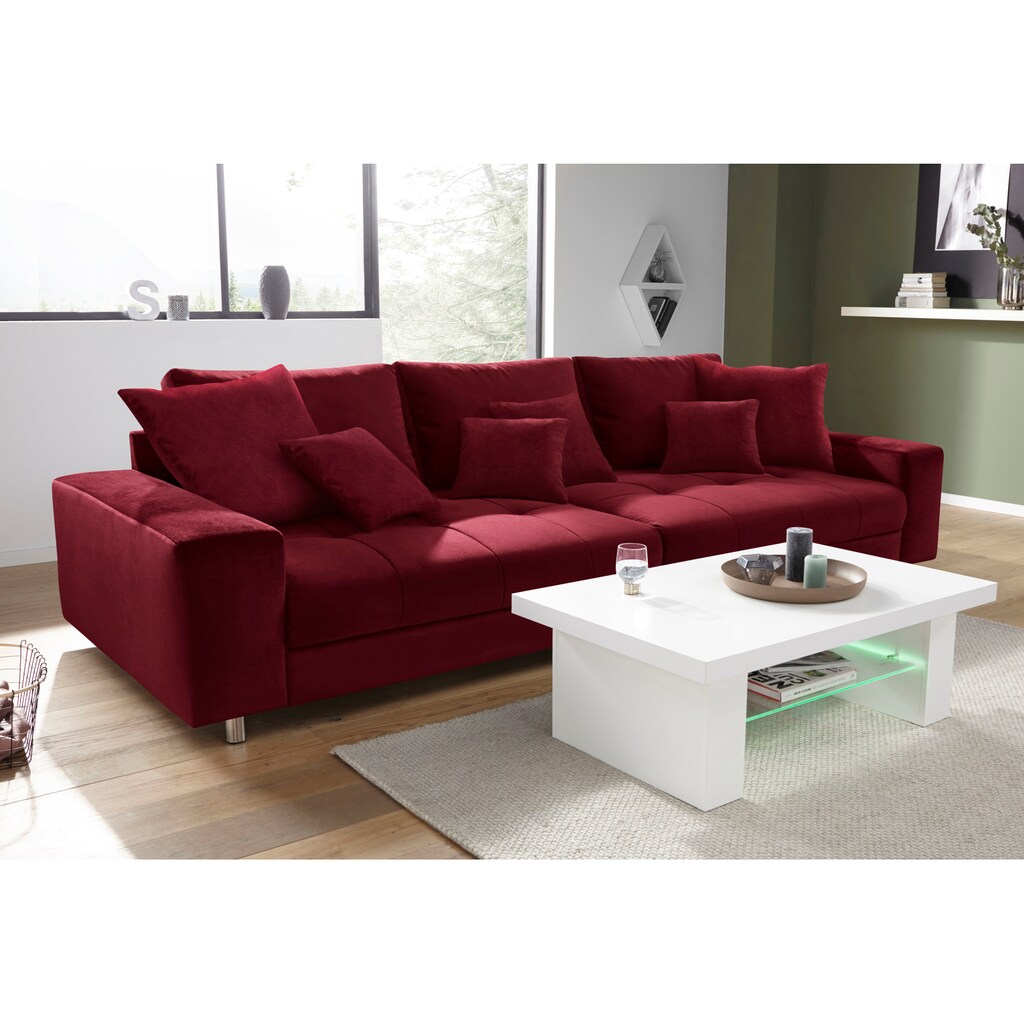 Mr. Couch Big-Sofa, wahlweise mit Kaltschaum (140kg Belastung/Sitz) und RGB-LED-Beleuchtung