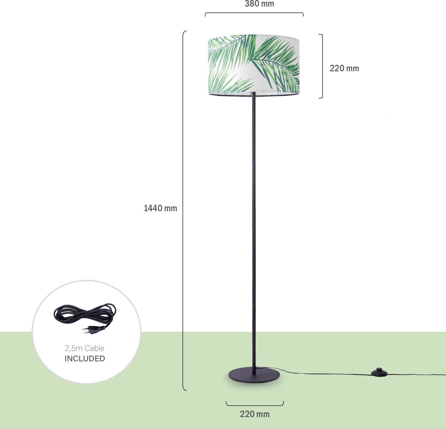 Paco Home Stehlampe »Ostende 537« E27 Leselampe Lampenschirm Deko Schlafzimmer Kinderzimmer Palme