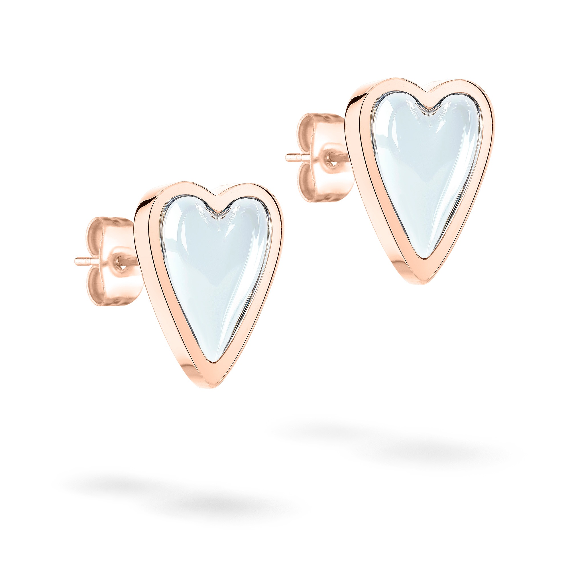 Liebeskind Berlin Paar Ohrstecker »Schmuck Geschenk Edelstahl Ohrringe Glass Heart« mit Glasstein