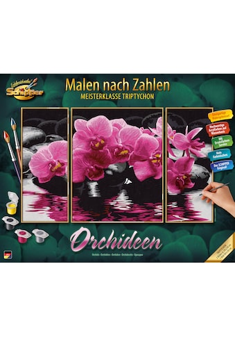 Malen nach Zahlen »Meisterklasse Triptychon - Orchideen«