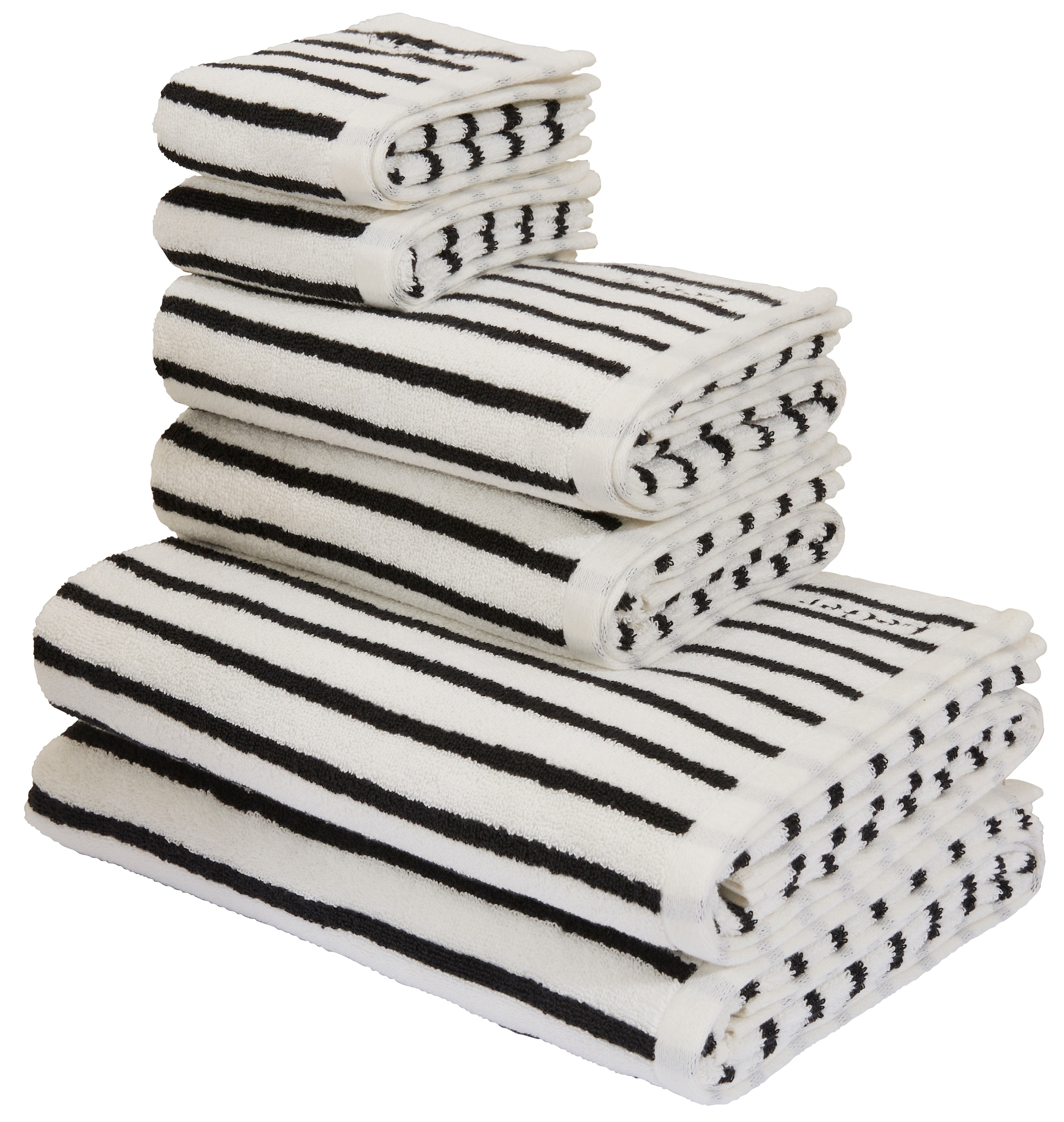 LeGer Home by Lena Gercke Handtuch Set »Tamsin, Duschtücher, Handtücher, Gästetücher, Premium 500 gr/m²«, Set, 6 tlg., Frottier, Handtücher mit Logostikerei, 100% Baumwolle, gestreift, weich