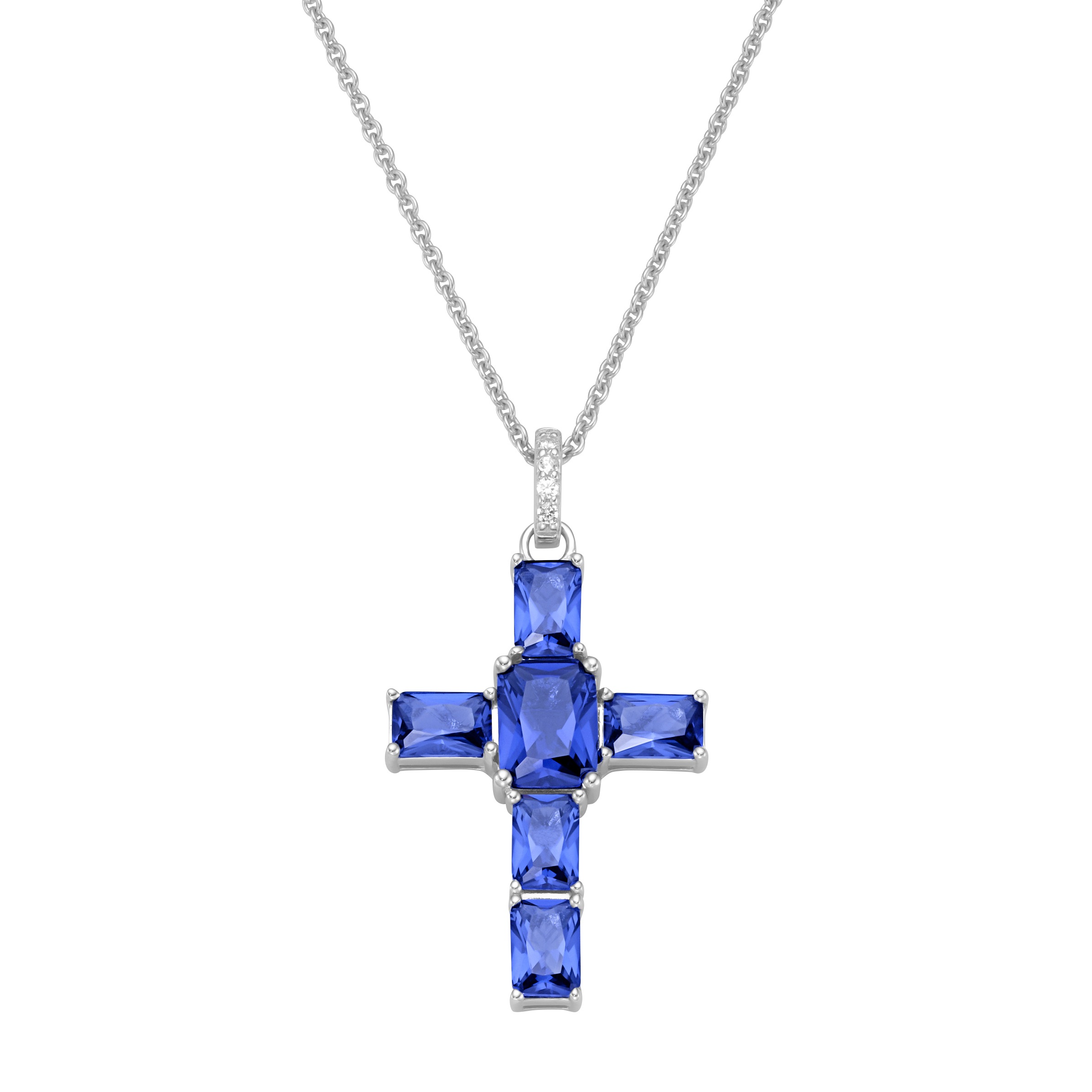 GIORGIO MARTELLO MILANO Kette mit Anhänger »Kette Anhänger Kreuz mit Zirkonia oder Kristallstein, Silber 925«