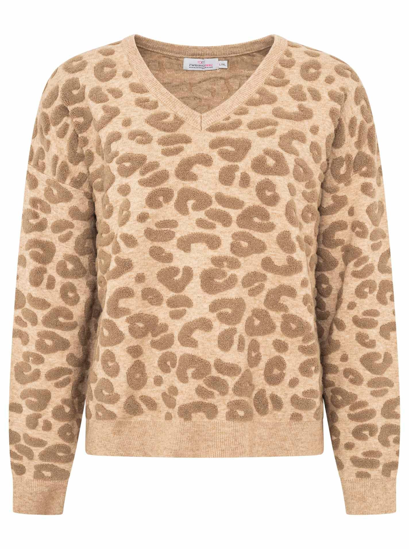 Zwillingsherz Strickpullover »"3D Leo"« mit erhabenem Leomsuter