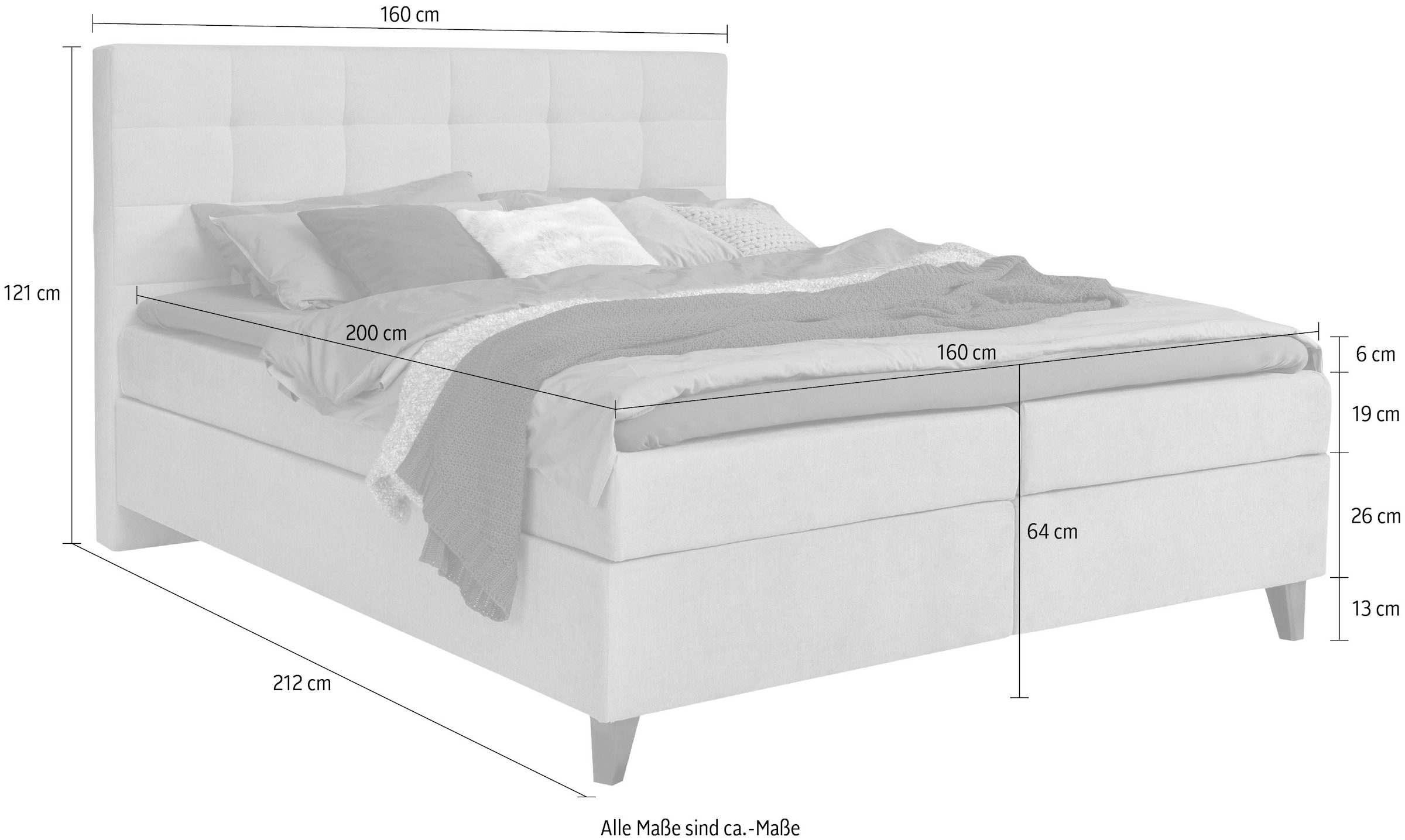 ADA trendline Boxspringbett »Neomi«, inklusive Matratze und Topper