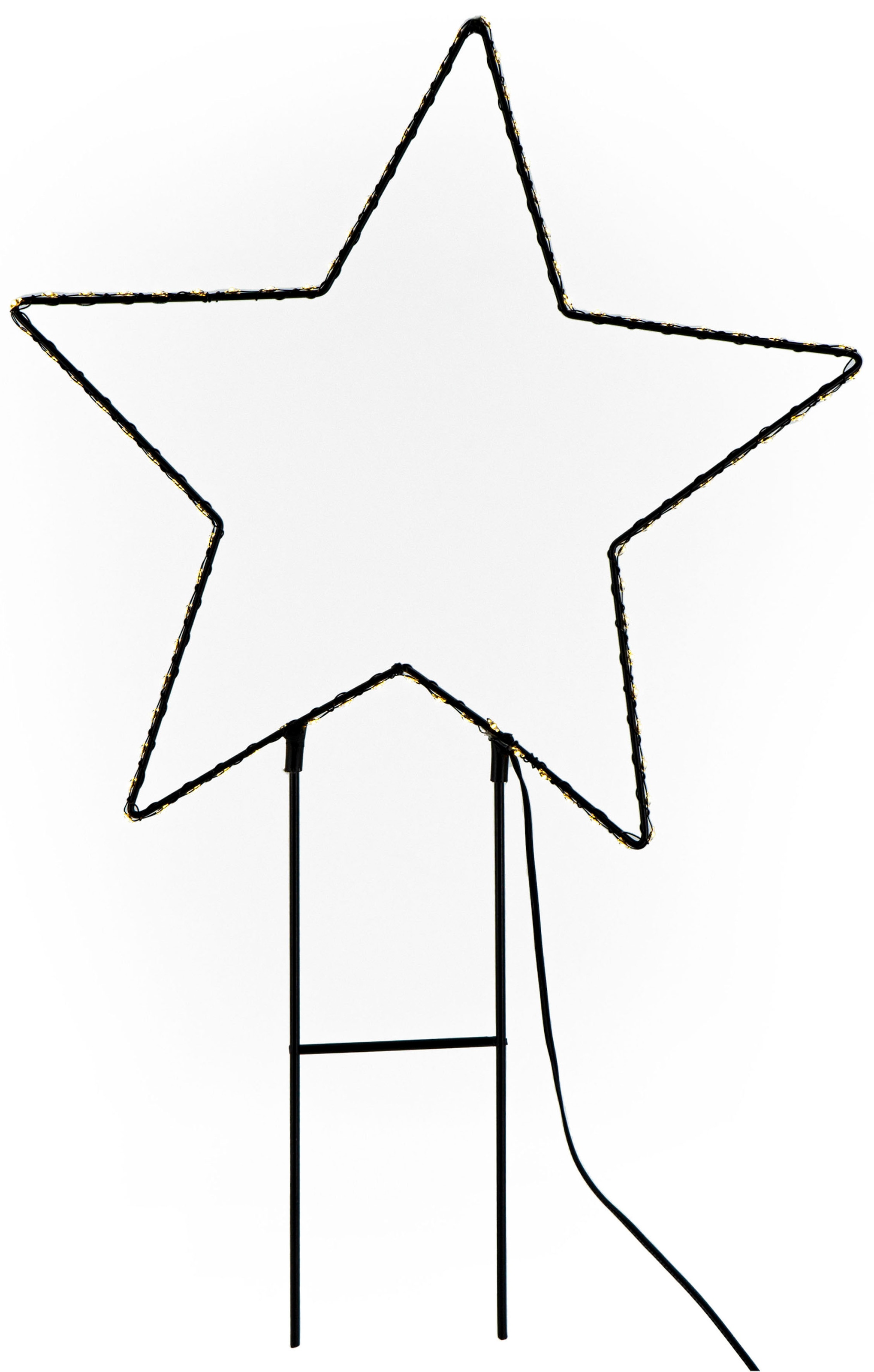 NOOR LIVING Dekolicht »LED Weihnachtsdeko aus Metall, zum Stecken«, Gartenstecker im 3er Set (bestehend aus Engel, Stern und Baum)