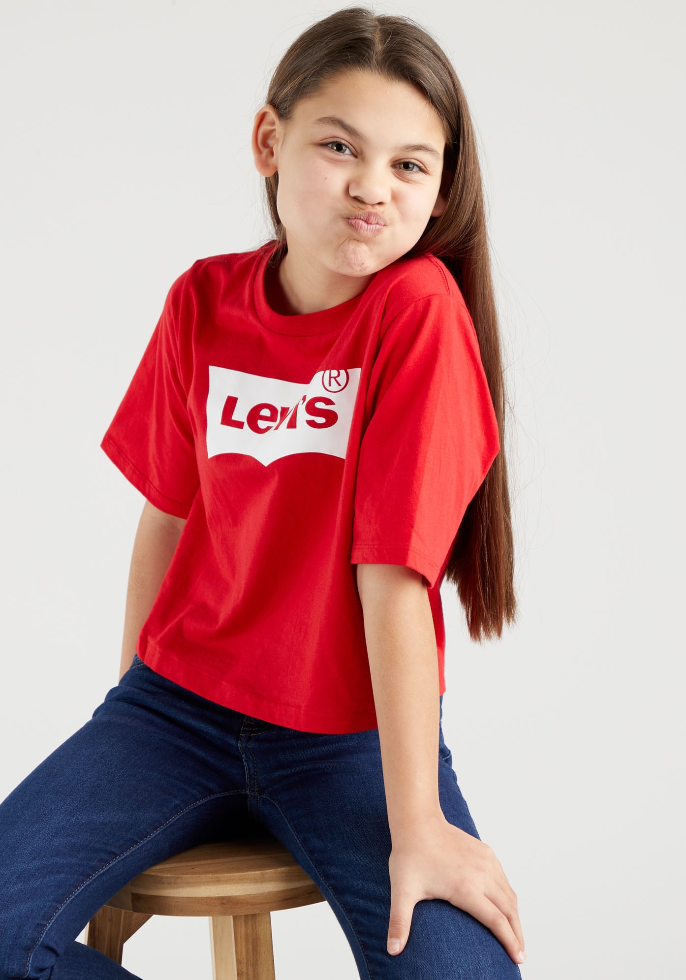 Levi's® Kids T-Shirt »BATWING CROPPED TEE«, for GIRLS