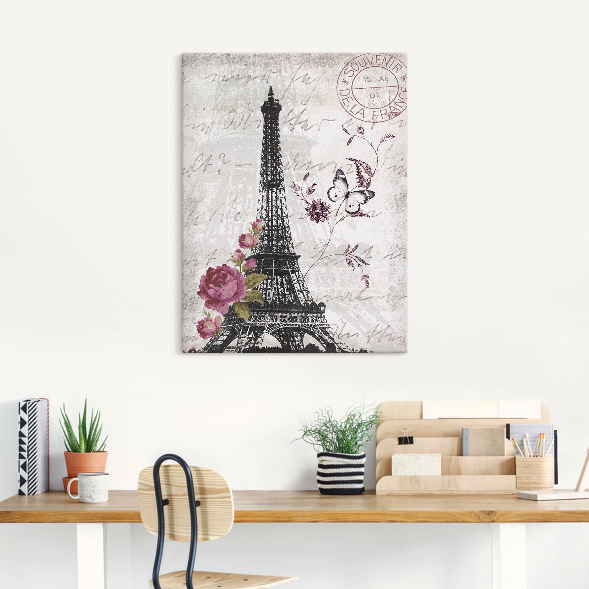 Wandaufkleber bequem Artland Alubild, als Wandbild kaufen Bilder (1 St.), Leinwandbild, von oder »Eiffelturm Poster Grafik«, in Größen Europa, versch.