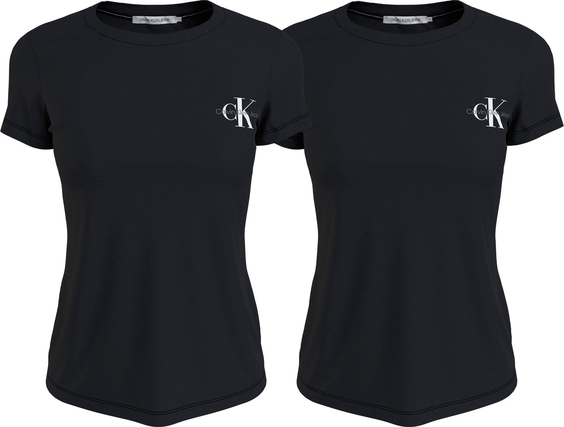 Calvin Klein Jeans Rundhalsshirt »2-PACK MONOLOGO SLIM TEE«, (Packung, 2 tlg.,  2er-Pack), mit Calvin Klein Jeans Logoprint auf der Brust bei ♕