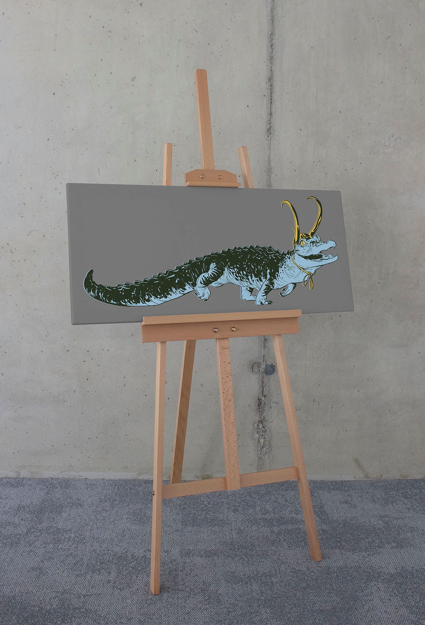 Leinwandbild »Keilrahmenbild - Loki Alligator Variance - Größe 90 x 40 cm«, Disney, (1...