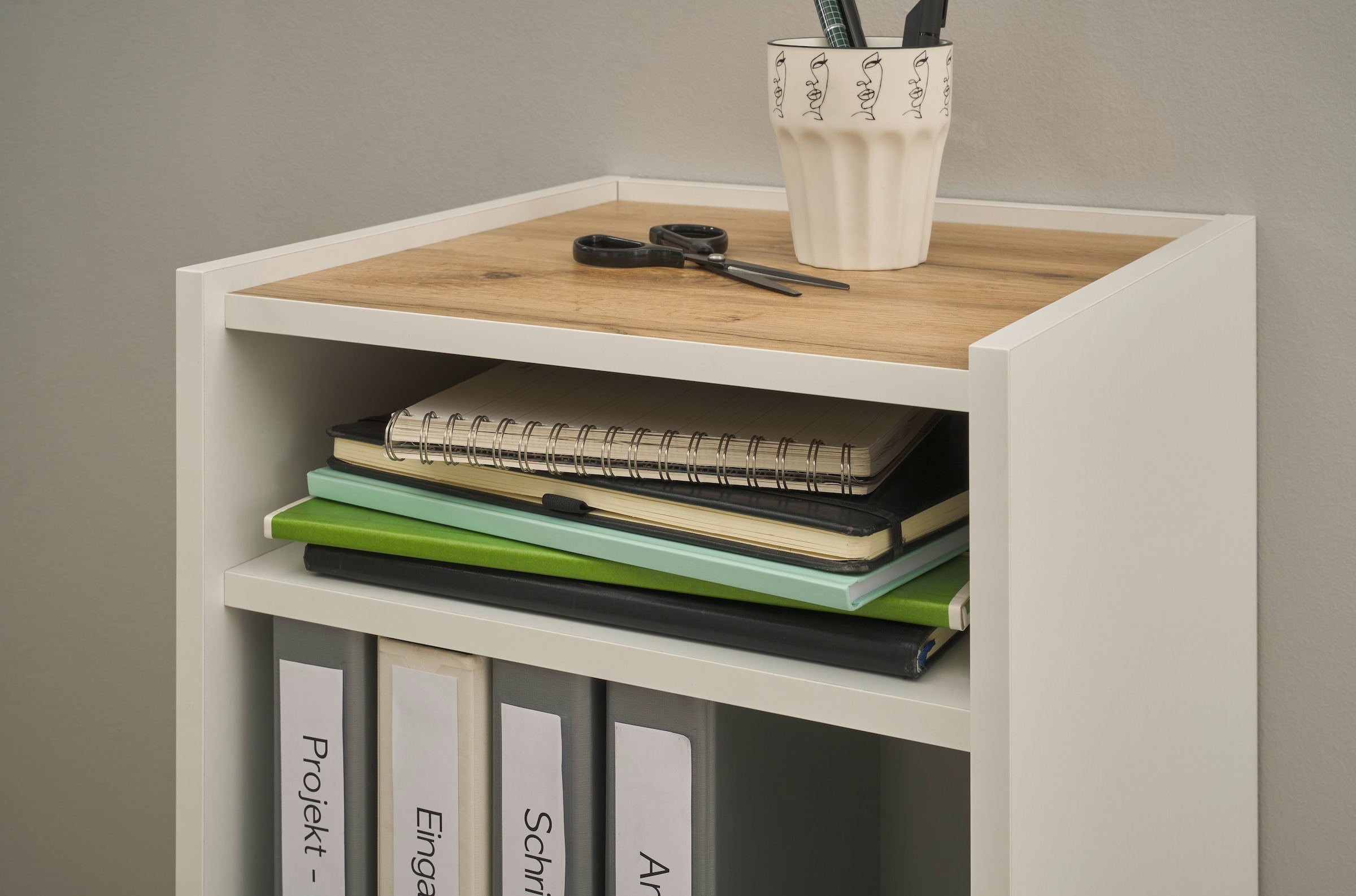 INOSIGN Büromöbel-Set »CITY/GiRON, modernes Design, Homeoff., Büro in zwei Farben/Wotan Eiche«, (Set, 3 tlg.), enthält Unterschrank, Kommode, Schreibtisch, wohnliches Home Office