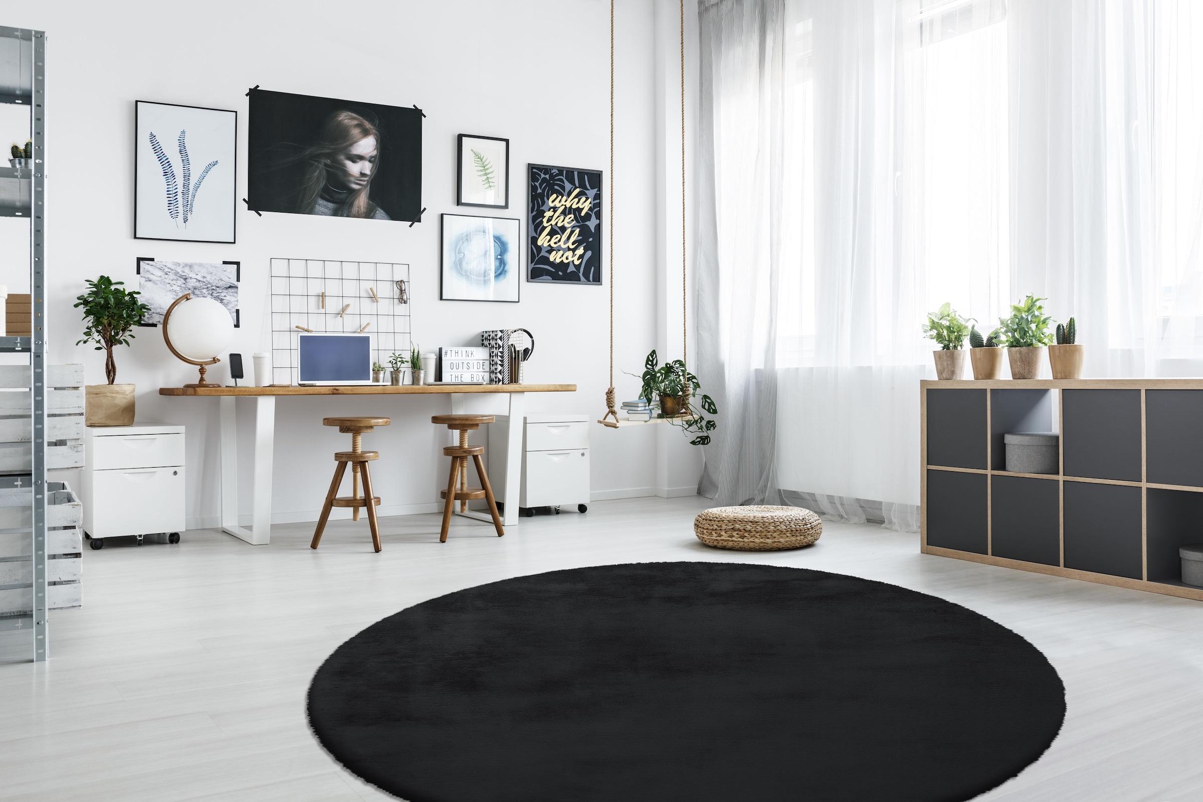 Arte Espina Fellteppich »Rabbit 100«, rund, 45 mm Höhe, Kunstfell, Kaninchenfell-Haptik, supersoft, Hochflorteppich