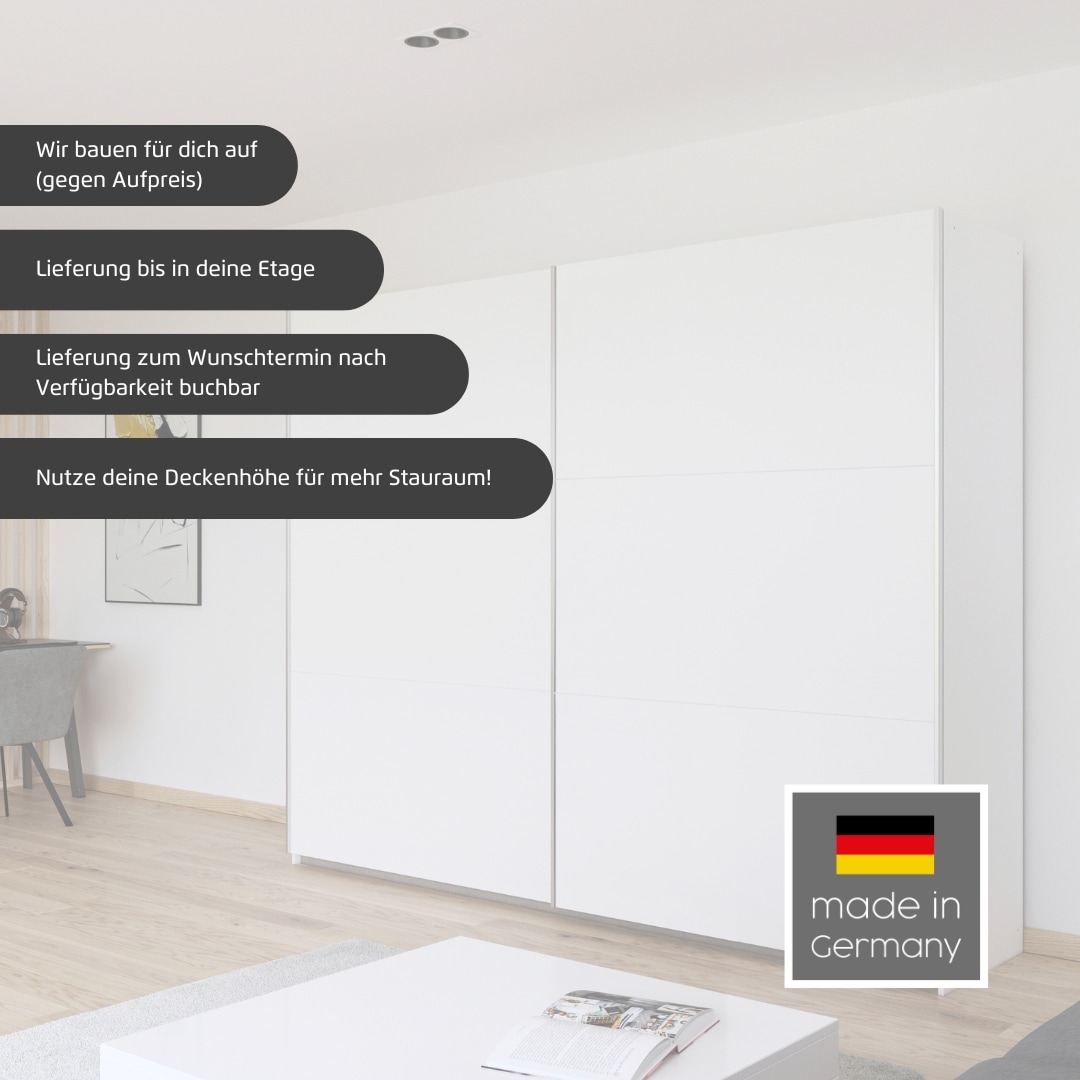 rauch Kleiderschrank »Kleiderschrank Drehtürenschrank Schrank Garderobe KRONACH TOPSELLER« in 3 Ausstattungen BASIC/CLASSIC/PREMIUM, Breiten 131/175/218/261 cm,  optional ohne, mit 1 oder 2 Spiegel, viel Stauraum MADE IN GERMANY