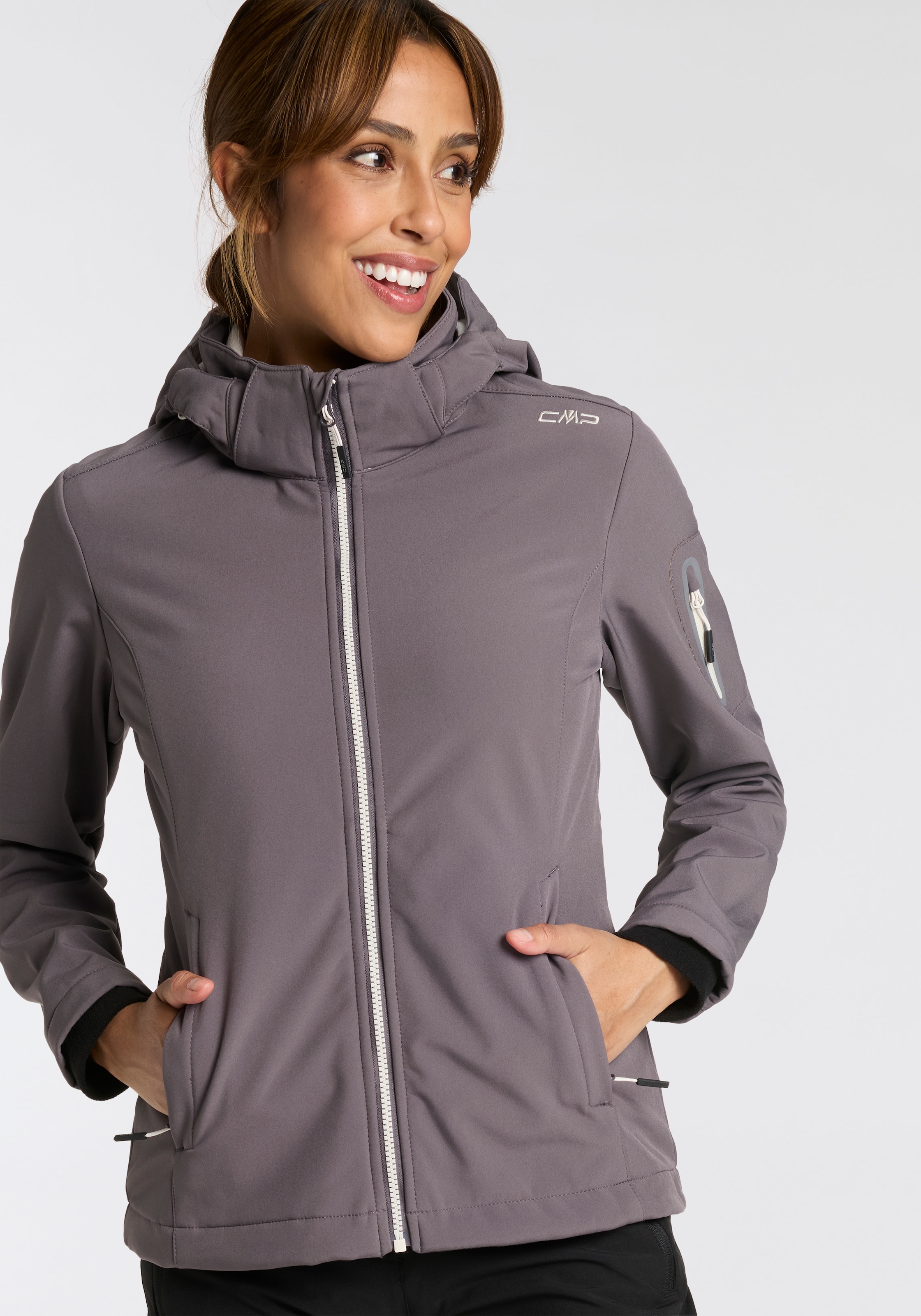 CMP Softshelljacke »WOMAN JACKET ZIP HOOD«, (1 St.), Wärmend & wind- & wasserabweisend