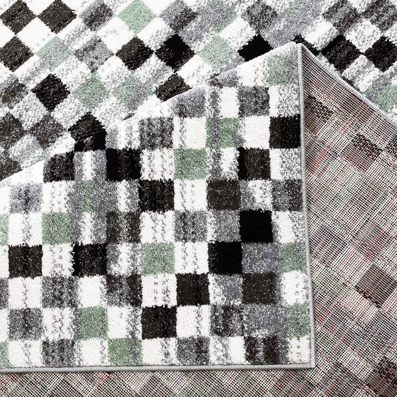 Carpet City Teppich »Moda 1141«, rechteckig, 11 mm Höhe, Kurzflor, Karo, weich, Wohnzimmer, Schlafzimmer
