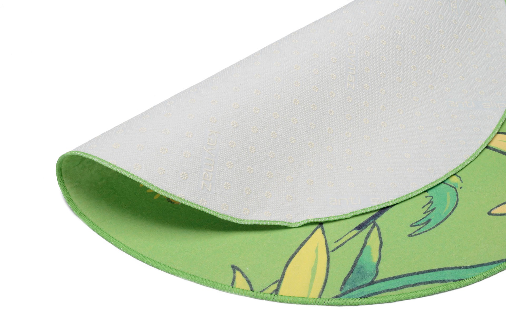 TABALUGA Kinderteppich »Drache Tabaluga Zeit, grün«, rund, 4 mm Höhe, bedruckt, waschbar, Kinderzimmer