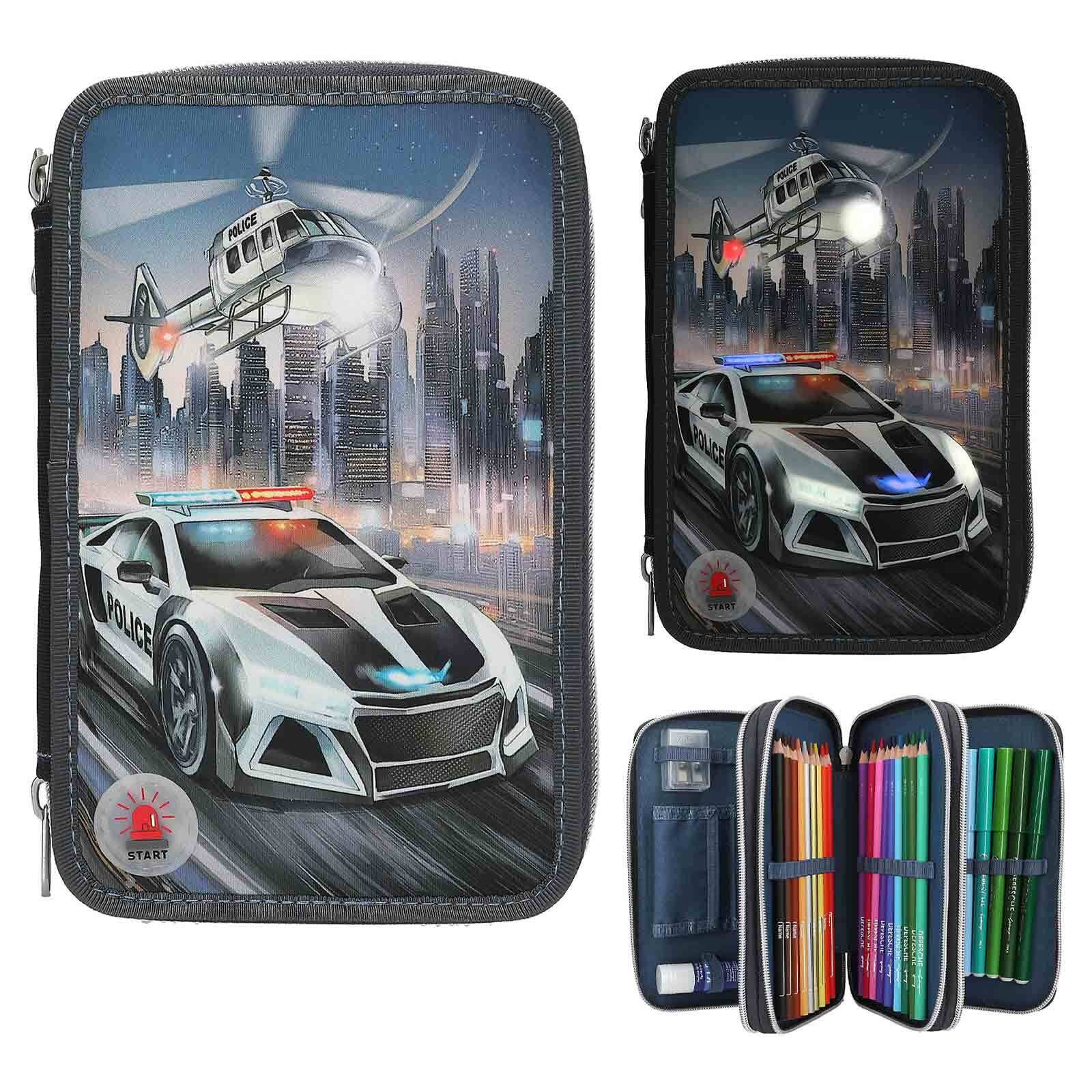 Depesche Buntstift »3-Fach Federtasche LED Monster Cars 7,5 x 13 x 20 cm schwarz-bunt«