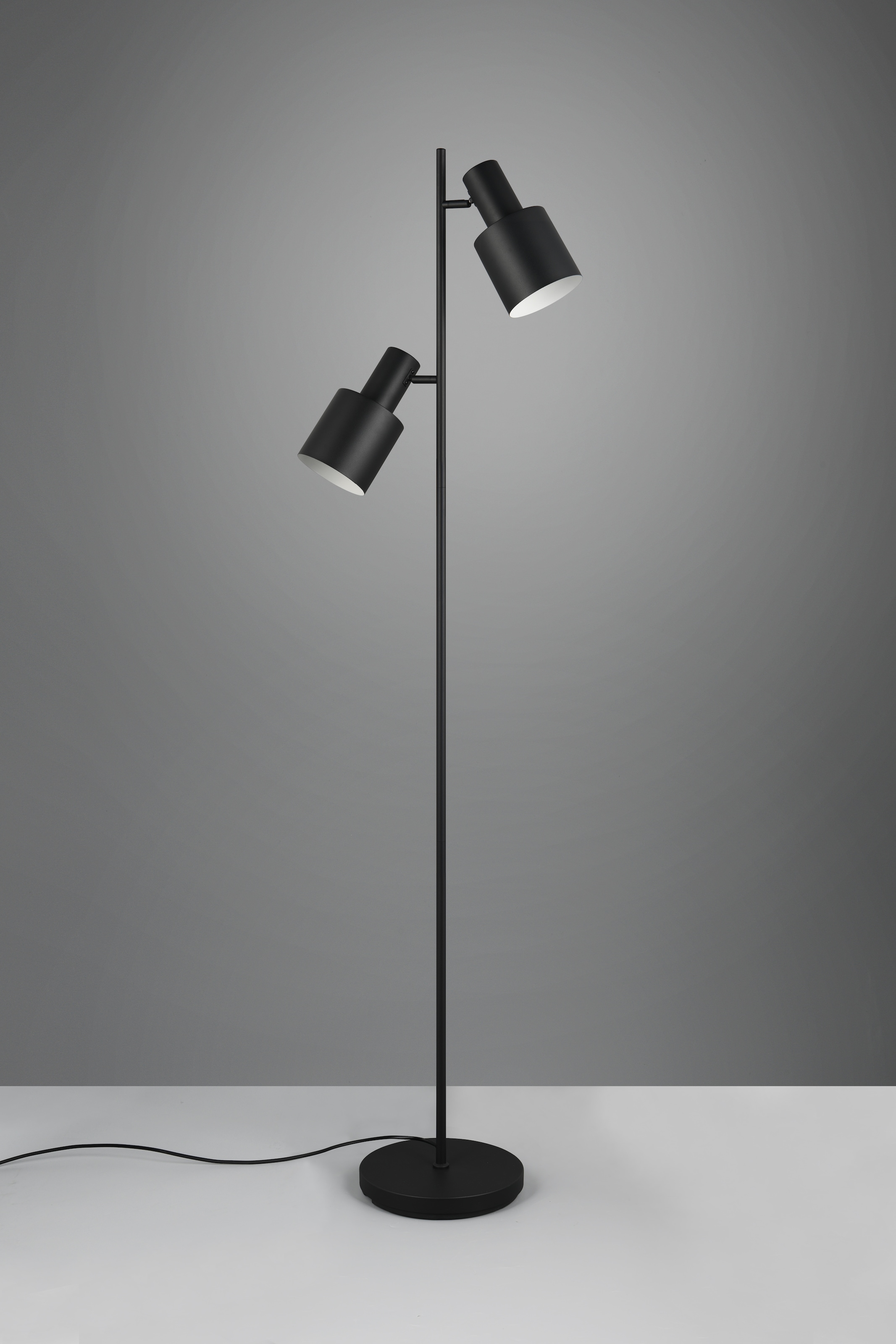 TRIO Leuchten Stehlampe »AGUDO, Stehleuchte 2-flammig, exkl 2xE27 max 10W, mit Fußschalter« E27 1 Stk. warmweiß - kaltweiß 161cm hoch, Metall Lampenschirme, Stehlampe Wohnzimmer Esszimmer