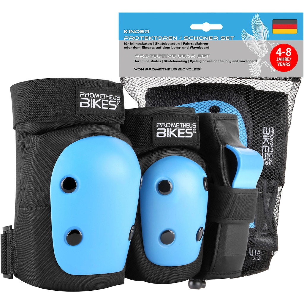 PROMETHEUS BICYCLES Protektoren-Set »Schoner, blau«, (Set, 6 tlg.)