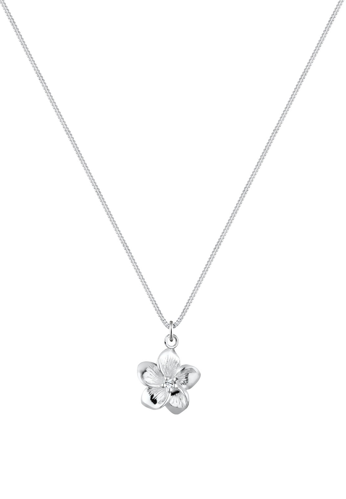 Elli Silberkette »Halskette Frangipani Kristalle Weiß 925 Sterling Silber«