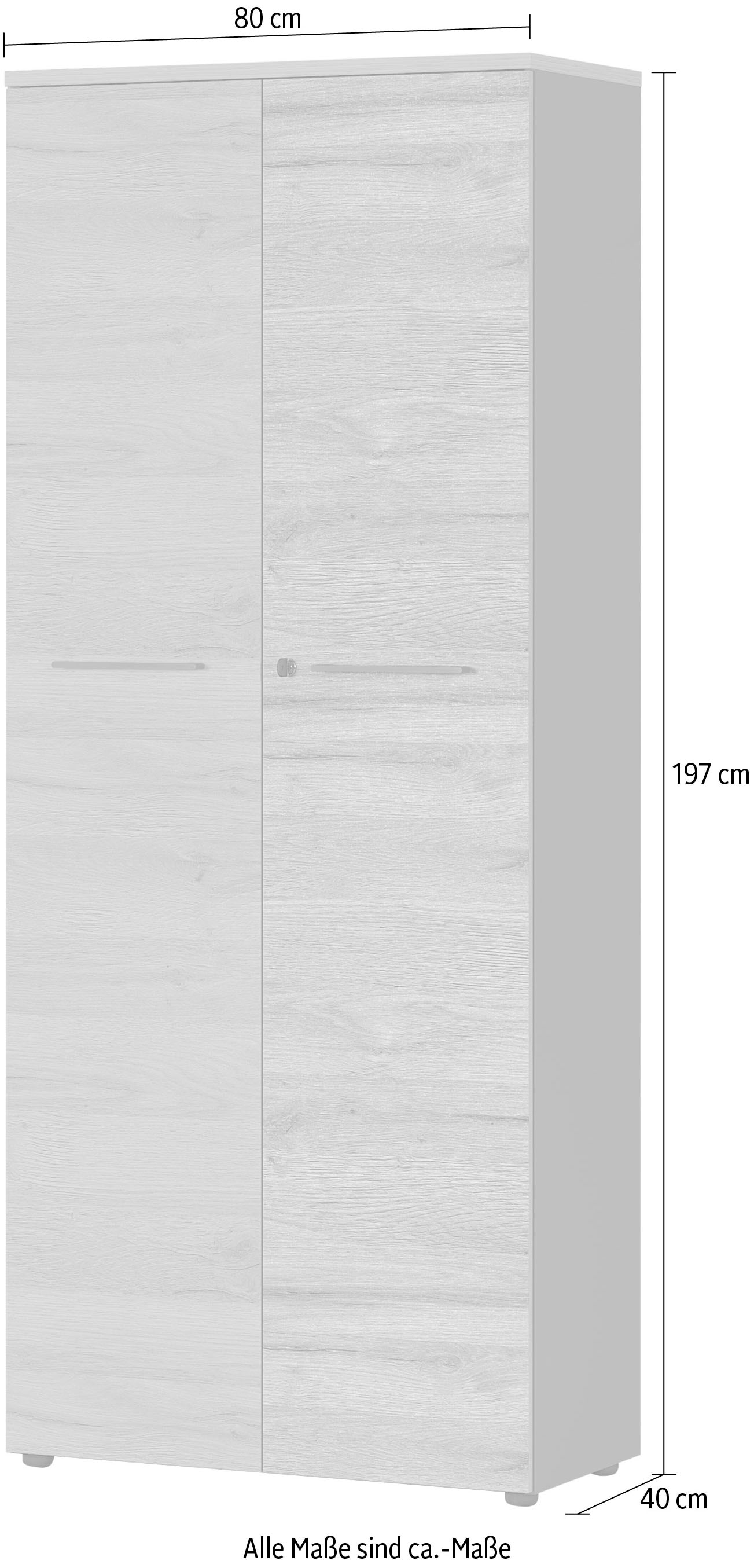 GERMANIA Aktenschrank »GW-Agenda, Mehrzweckschrank, abschließbar,«, optional mit 2 offenen Fächern, Maße 80x197 cm, Made in Germany