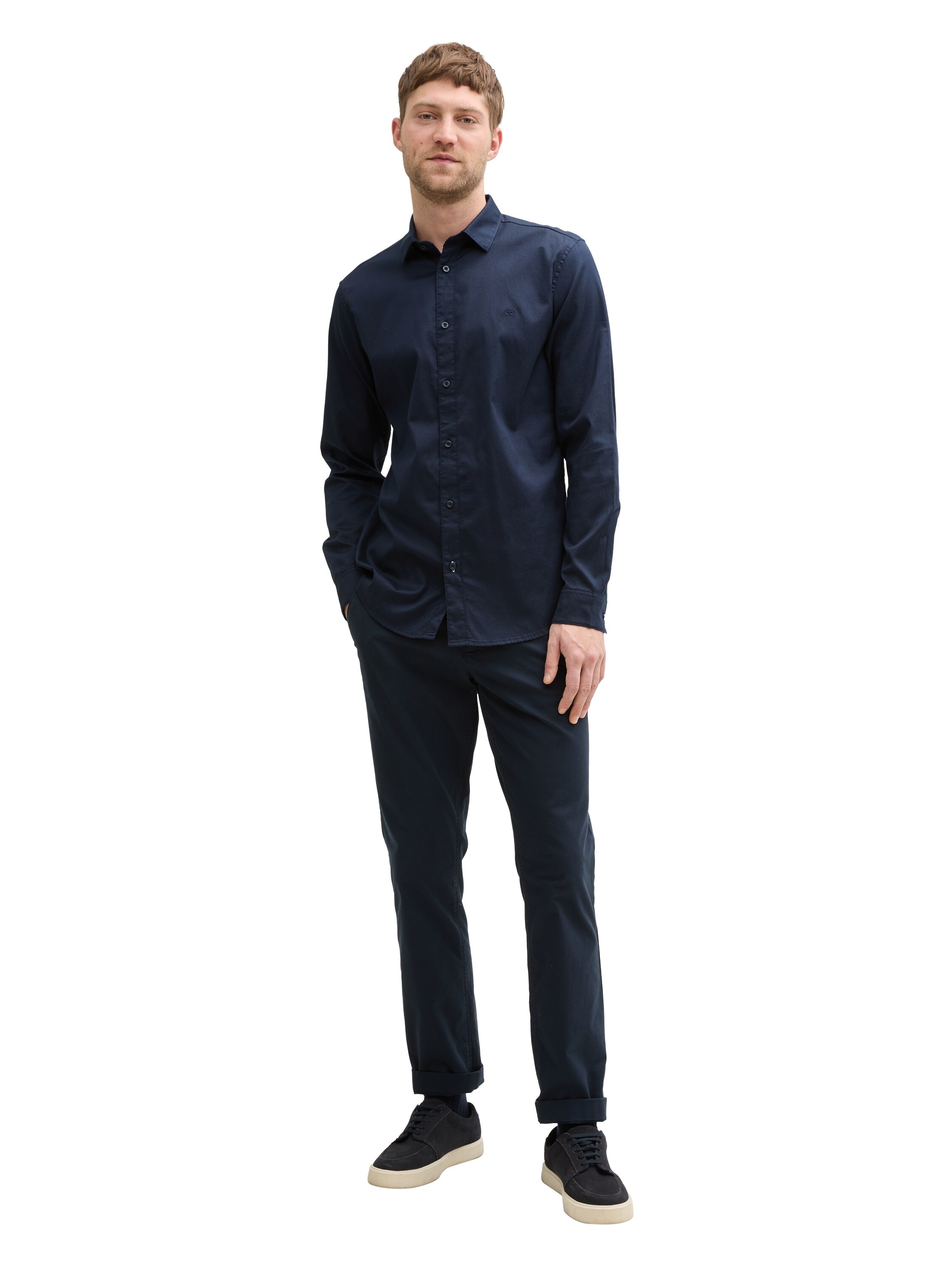 TOM TAILOR Langarmhemd, mit Logo Stickerei