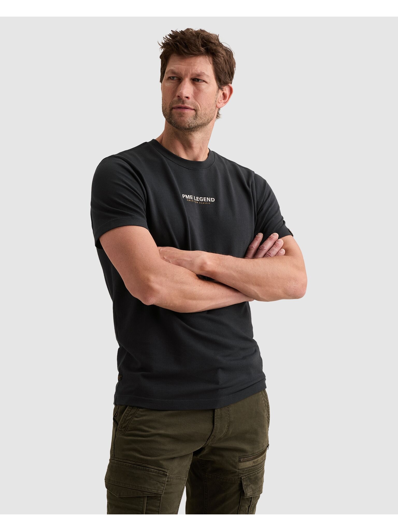PME LEGEND T-Shirt Jersey-Material mit Waffel- Struktur