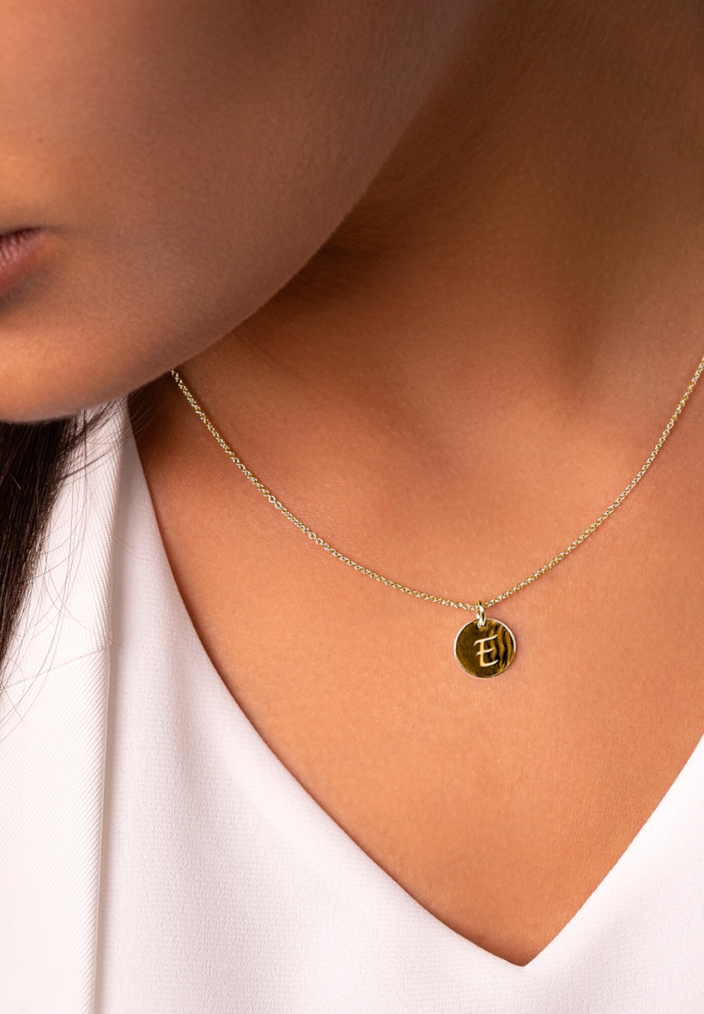 ONE ELEMENT Kette und Anhänger Set »Schmuckset - Set mit Halskette Buchstabe E Buchstaben Anhänger aus 333 Gelbgold Ø 11,0 mm«
