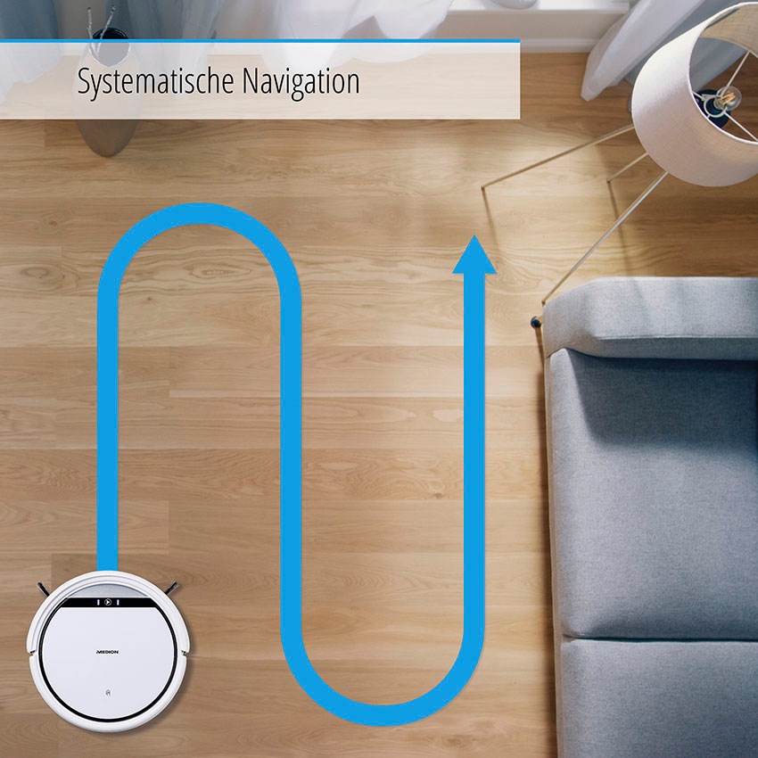 Medion® Saugroboter »P12 MD 10065«, optimiert für Tierhaare und Allergiker, erweitertes Ersatzteilset