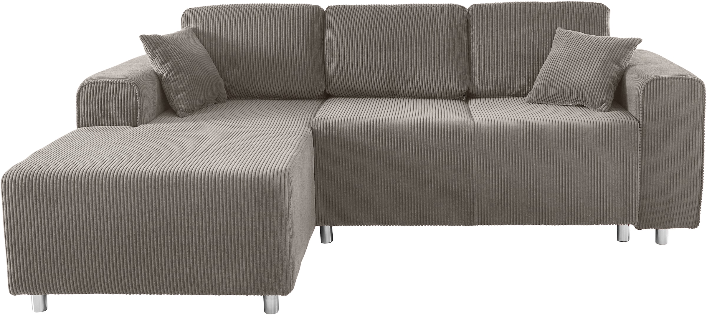 Guido Maria Kretschmer Home&Living Ecksofa »Györ«, L-Form, wahlweise mit Bettfunktion und Bettkasten incl. 2 Zierkissen