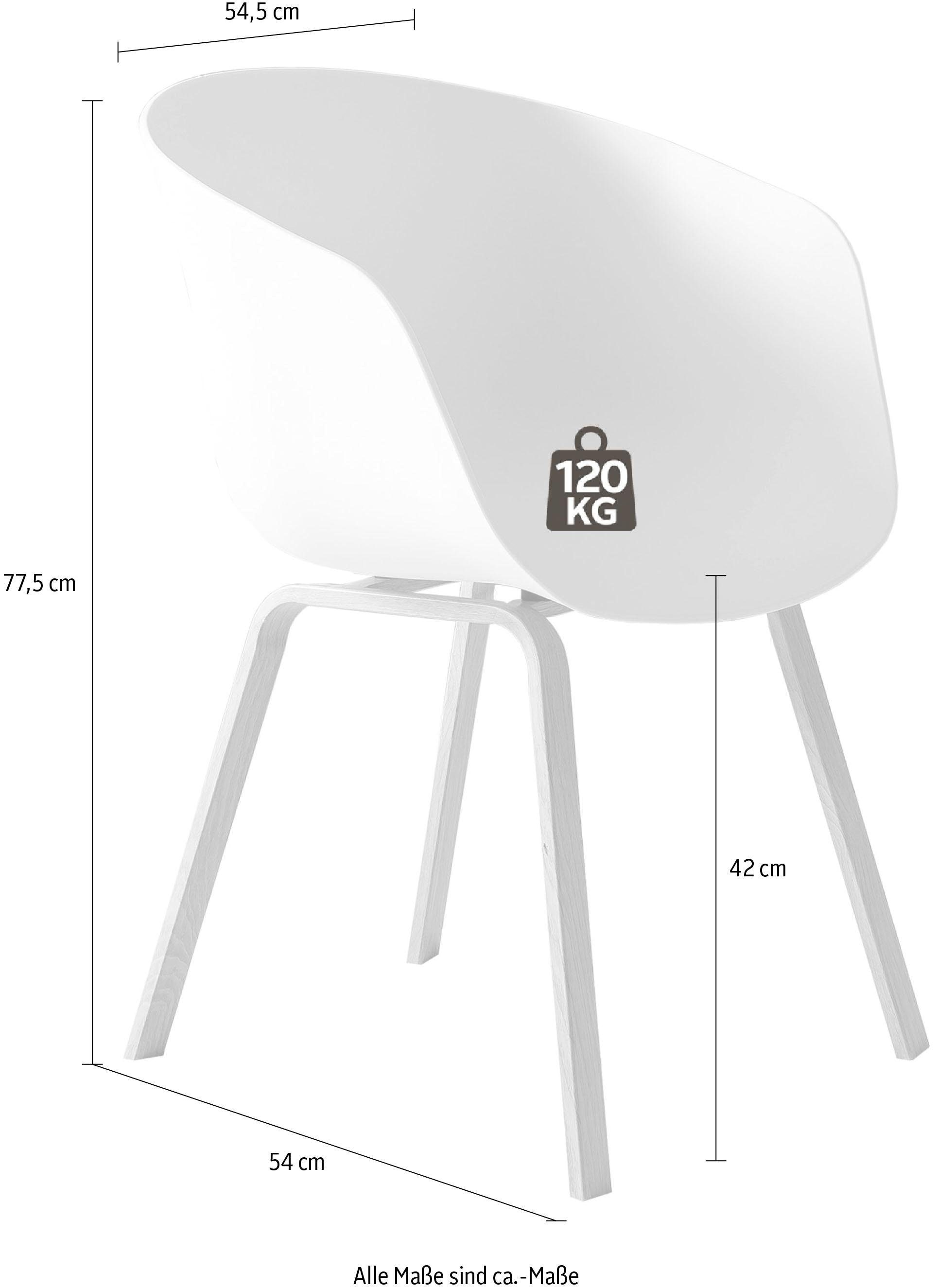 SalesFever Schalenstuhl »Lund Designer Schalenstuhl-Set«, (Set), 2 St., Zweier-Set: Metallbeine mit edler Holzoptik