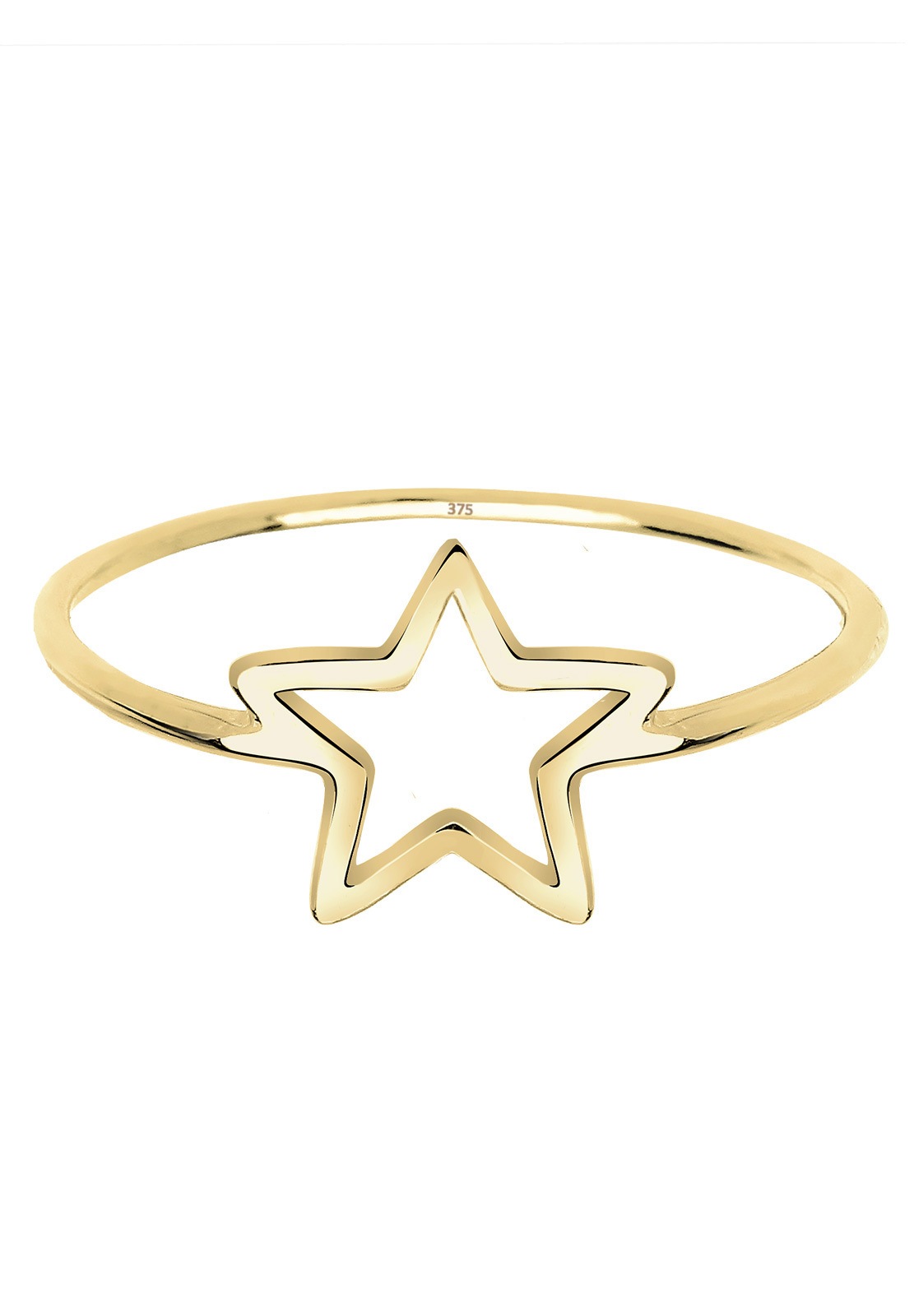 Elli Premium Silberring »Ring Stern 375 Gelbgold«