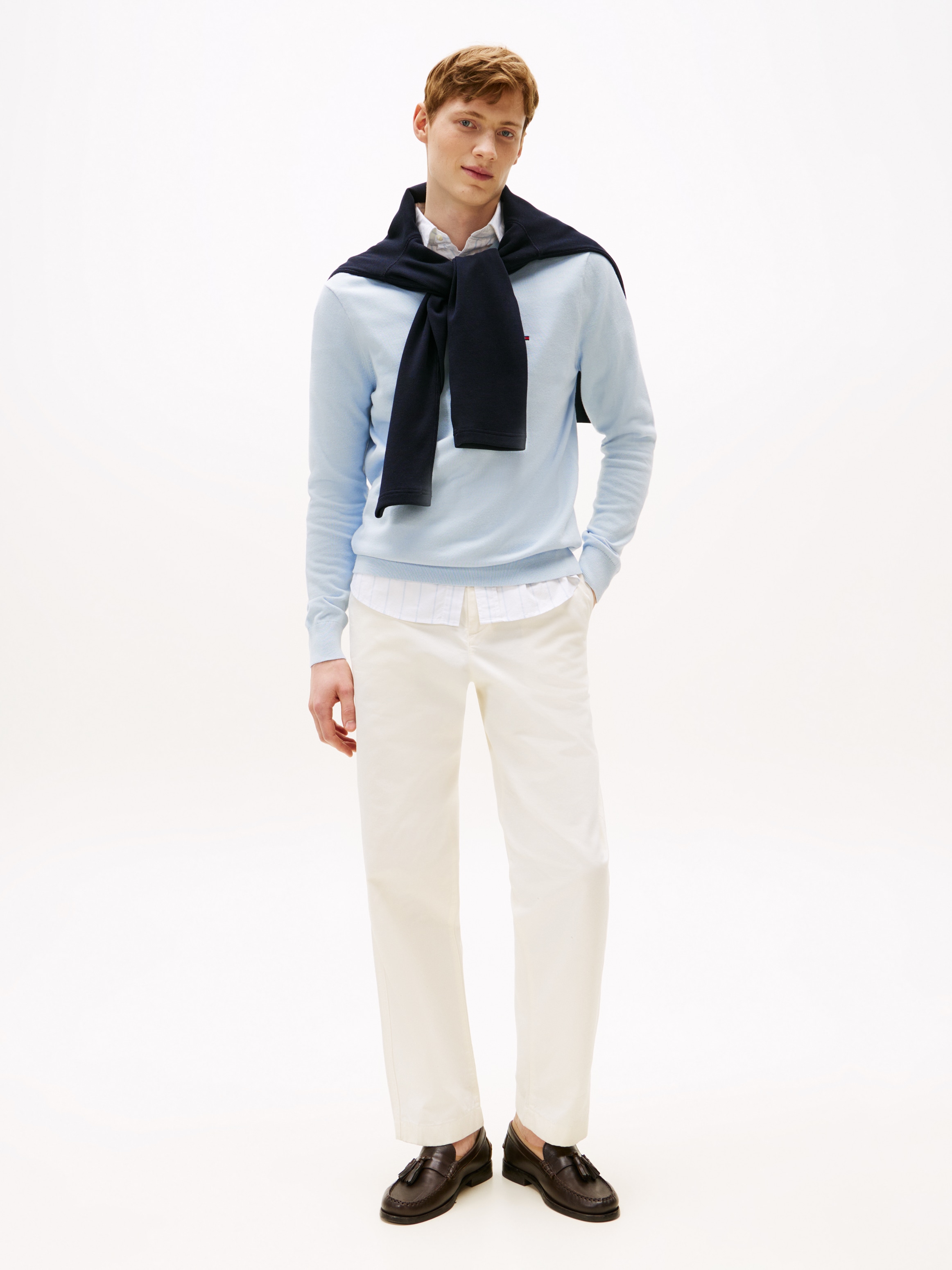 Tommy Hilfiger Rundhalspullover »ESSENTIAL COTTON CREW NECK«, 100% Baumwolle Crewneck Regular Fit Premium Mode