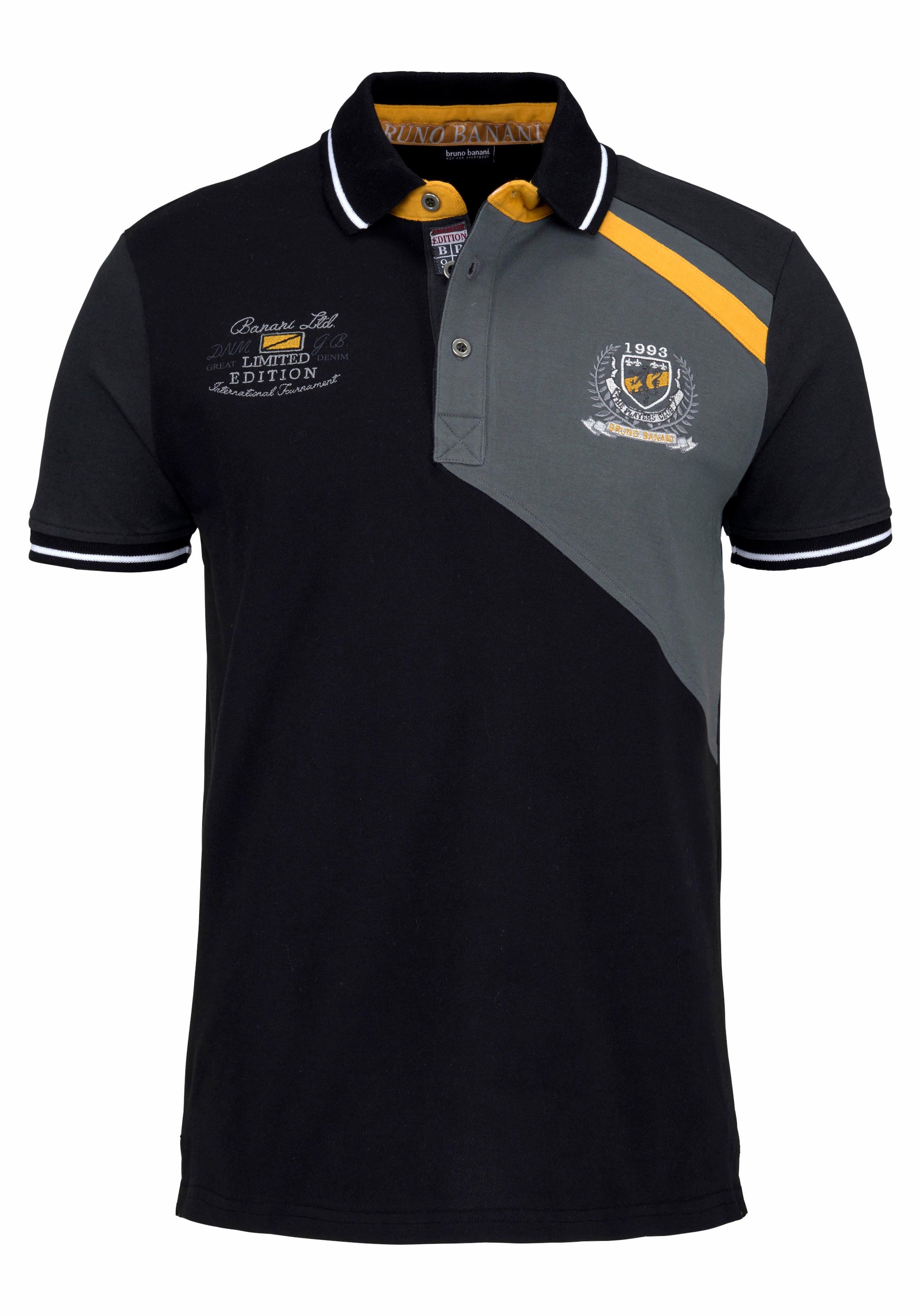 Bruno Banani Poloshirt, Kurzarm, körpernahe Passform, unifarben, mit Polokragen