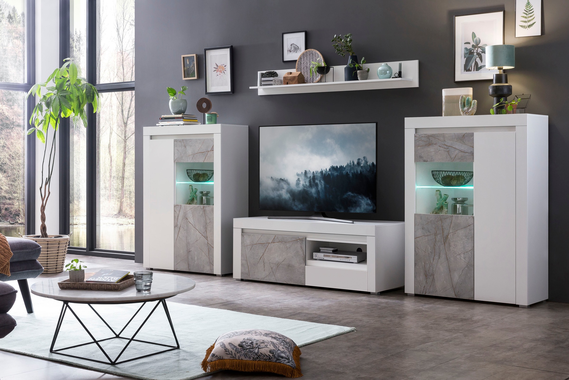 Home affaire Wohnwand »Stone Marble«, (4 St.), bestehend aus vier Möbelstücken, in... kaufen