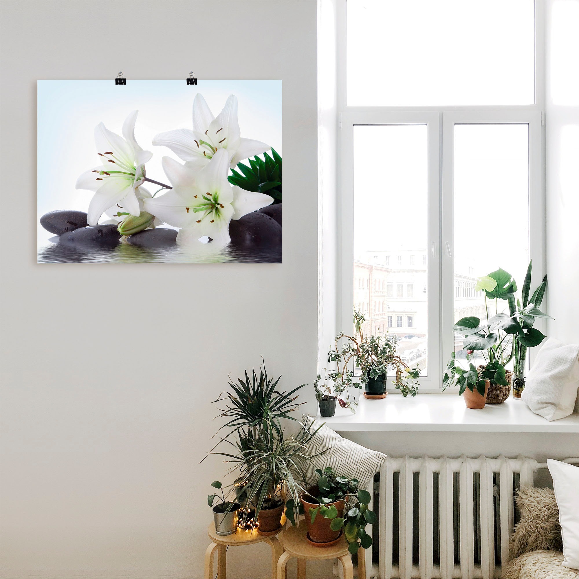Artland Wandbild »Madonna-Lilien und Spasteine«, Zen, (1 St.), als Leinwandbild, Poster, Wandaufkleber in verschied. Größen